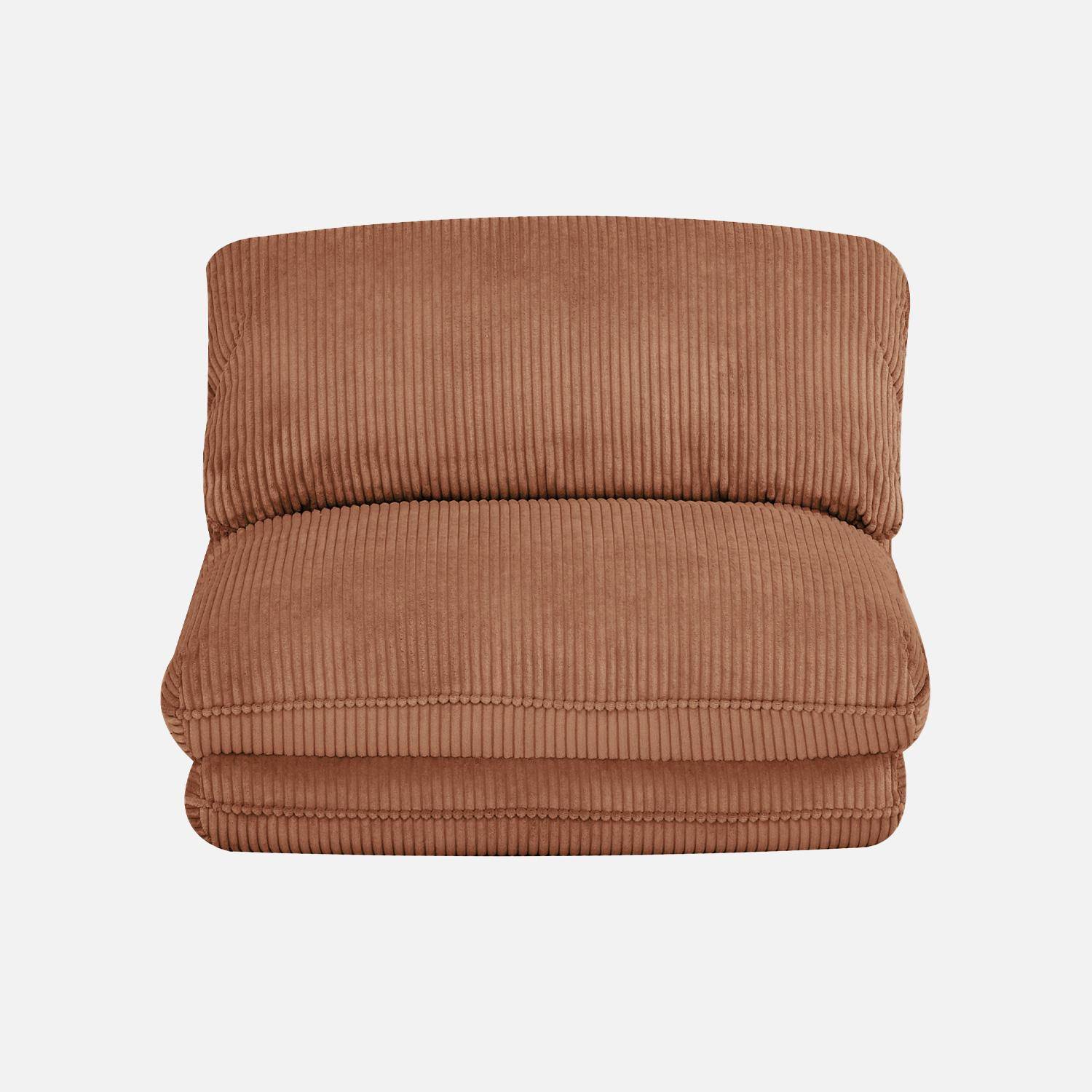 Chauffeuse matelas camel convertible velours côtelé grosse côte 1 place Cosy Photo2