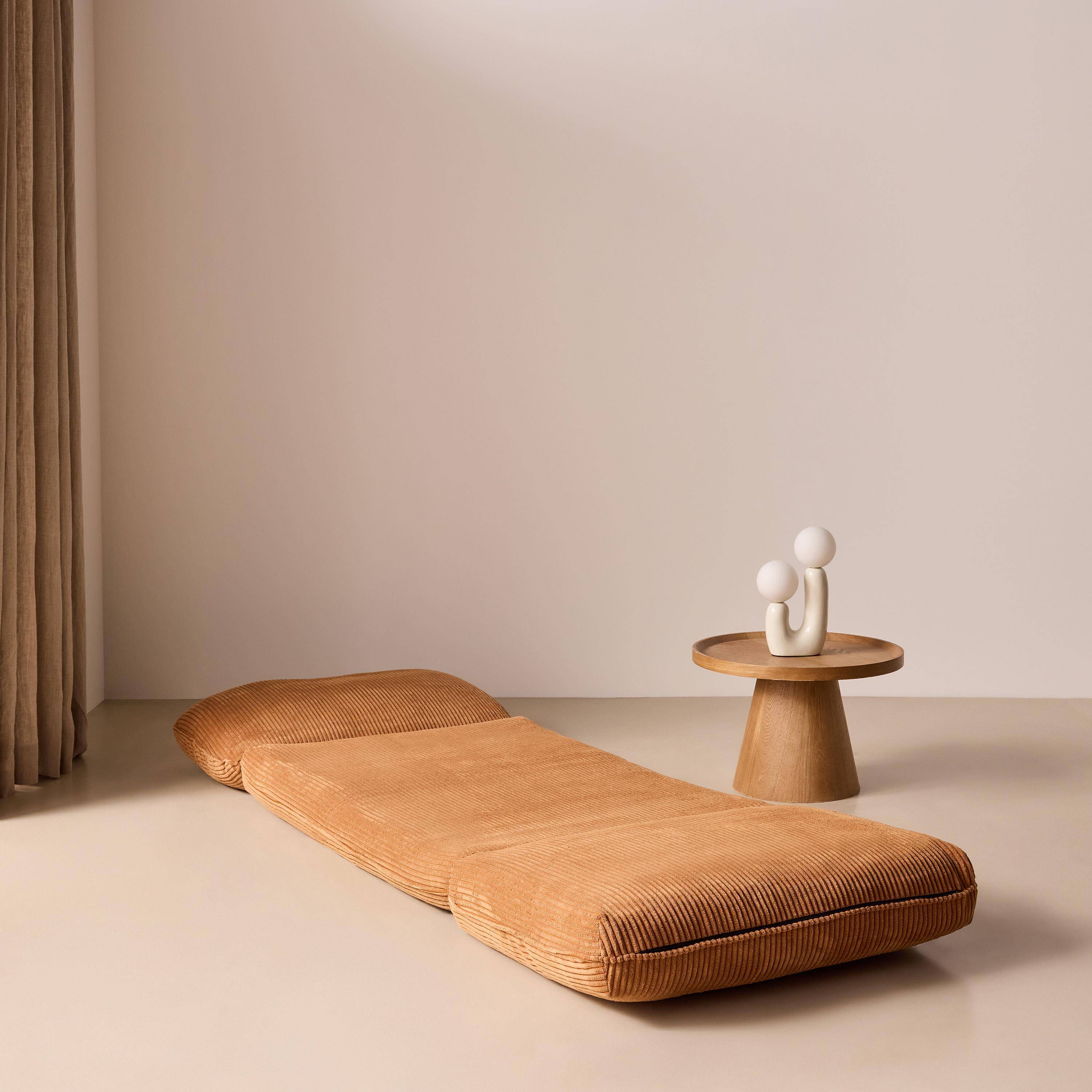 Sillón cama convertible de pana gruesa, Cosy, Camel, 209x78x58 cm,sweeek,Photo3