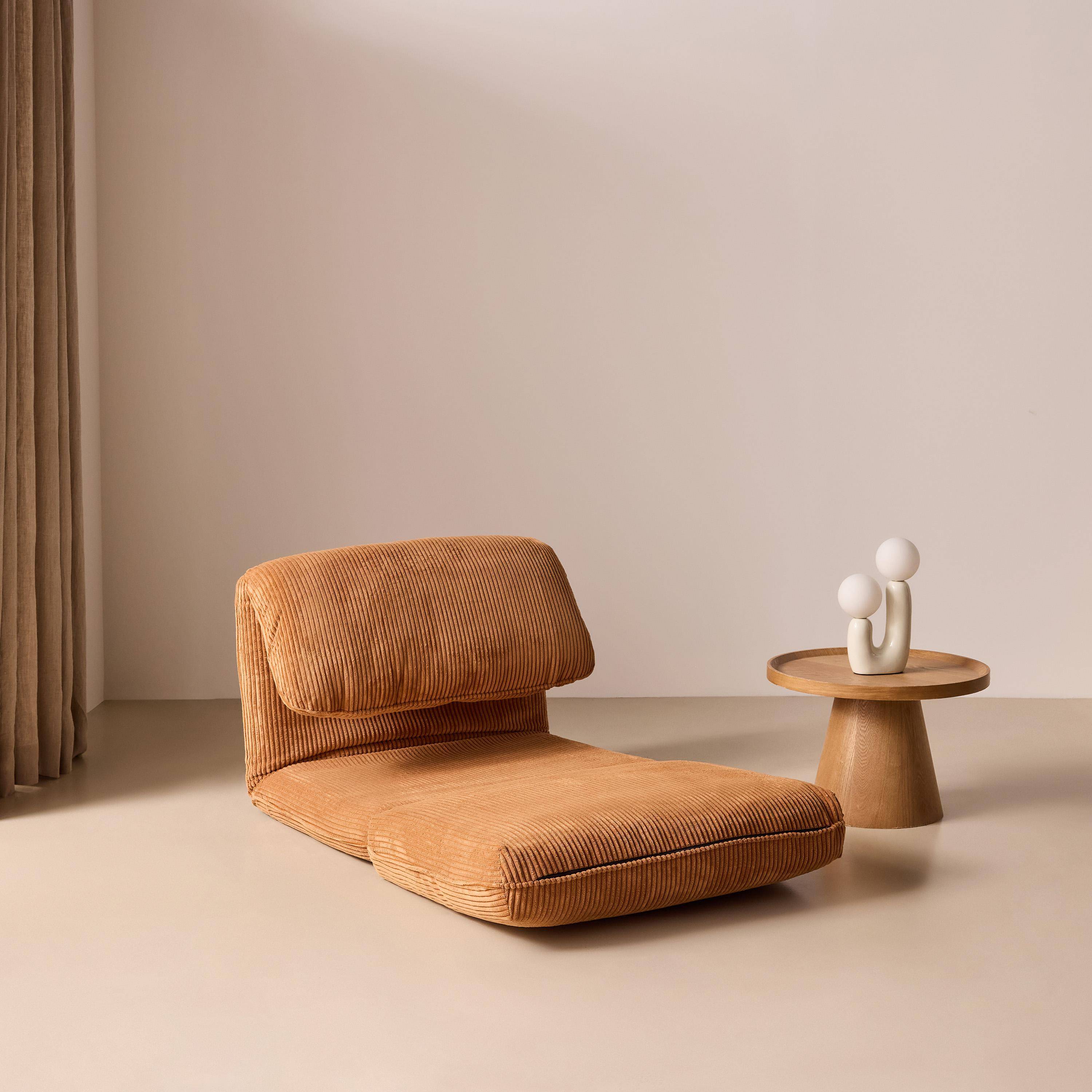 Sillón cama convertible de pana gruesa, Cosy, Camel, 209x78x58 cm,sweeek,Photo2