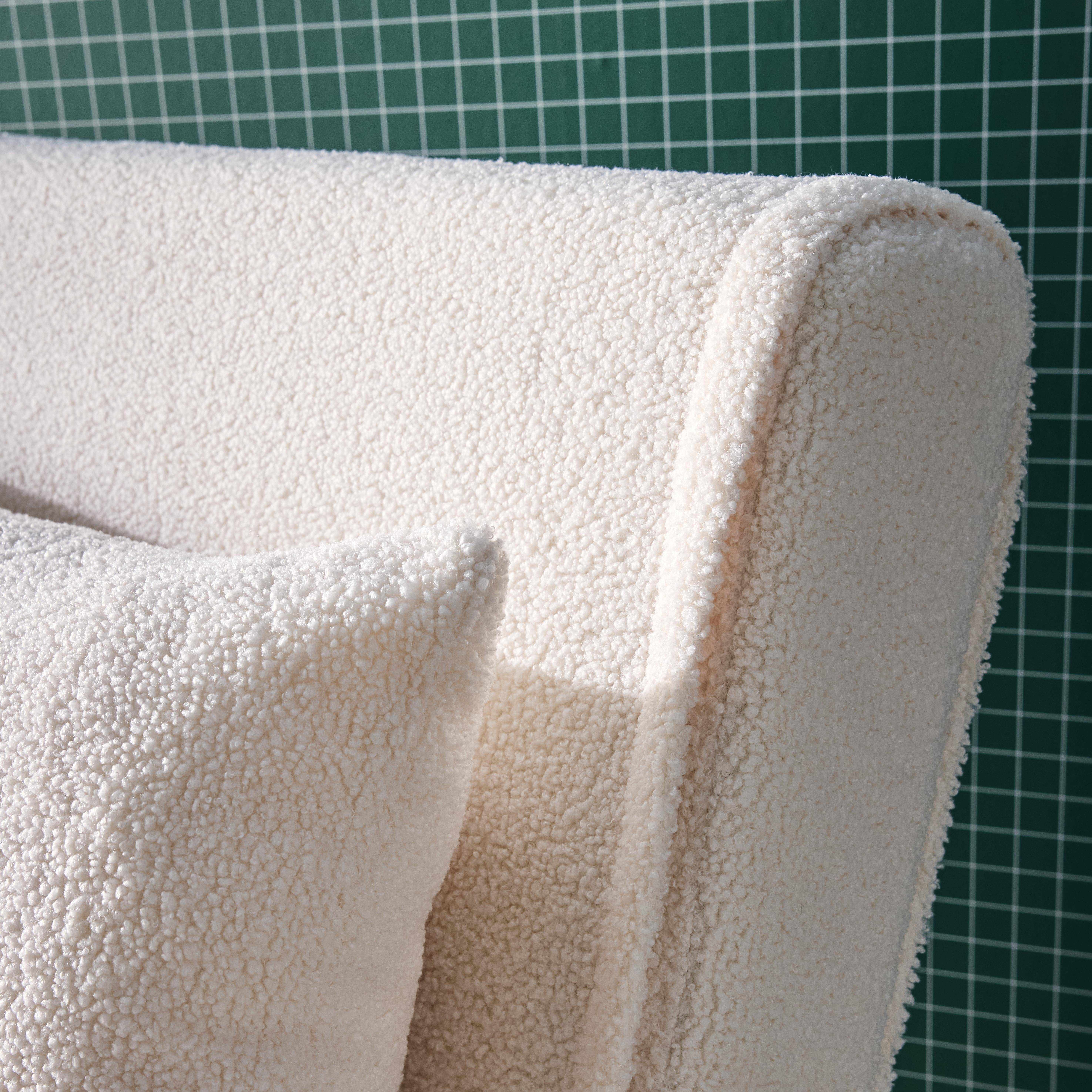 Sillón convertible borreguito base de madera, 1 plaza, Guest, Crema, 191x77x83 cm Photo4