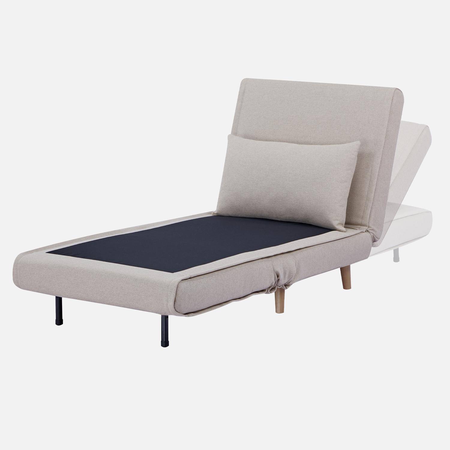 Poltrona letto convertibile tessuto con piedi in legno 1 posto, Guest, 191x77x49 cm Photo5