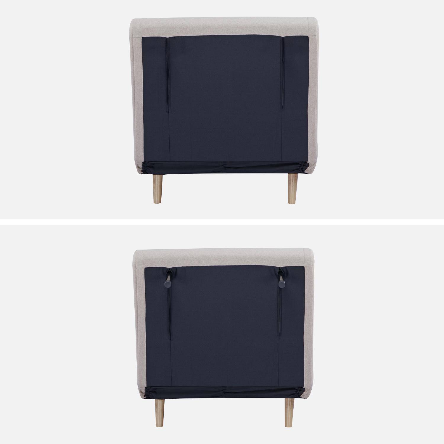 Poltrona letto convertibile tessuto con piedi in legno 1 posto, Guest, 191x77x49 cm Photo6