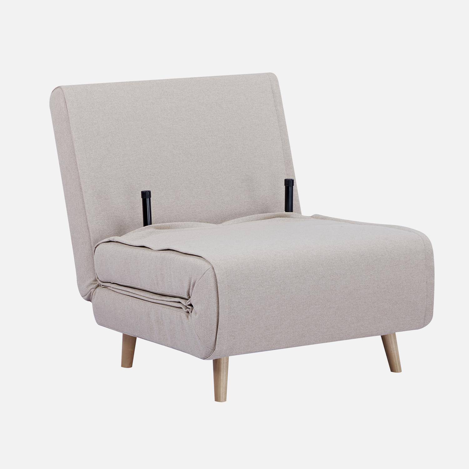Poltrona letto convertibile tessuto con piedi in legno 1 posto, Guest, 191x77x49 cm,sweeek,Photo4