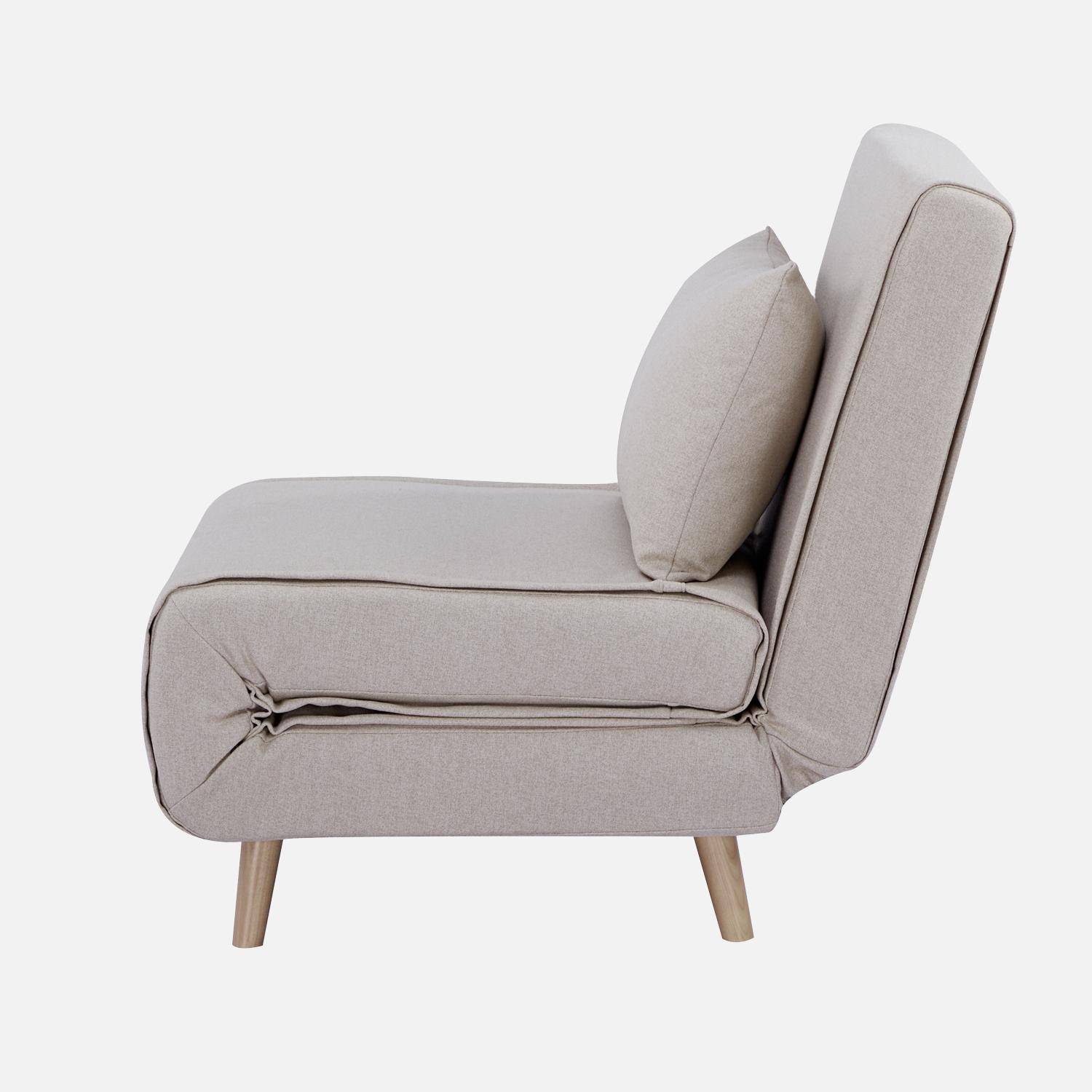 Poltrona letto convertibile tessuto con piedi in legno 1 posto, Guest, 191x77x49 cm,sweeek,Photo3