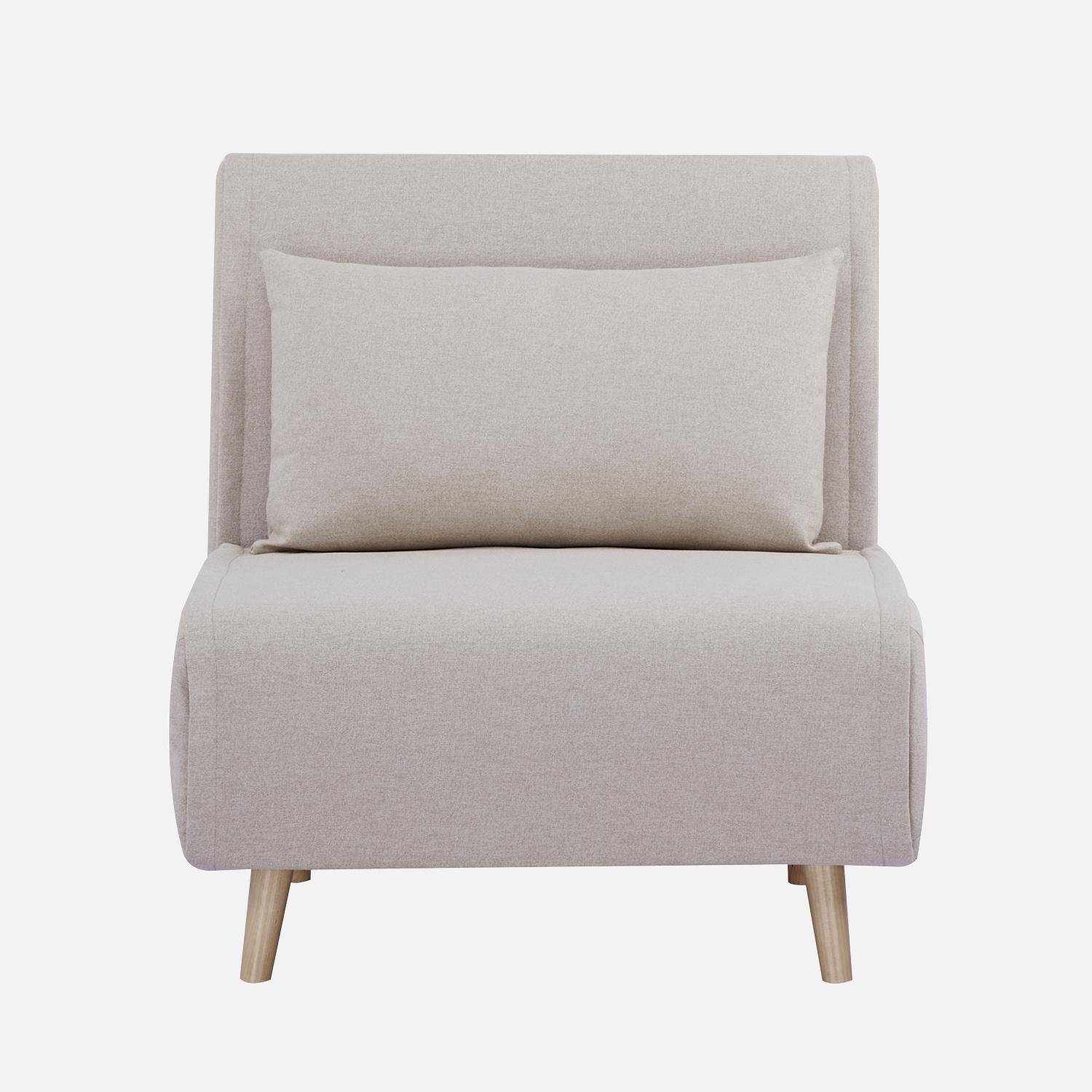 Poltrona letto convertibile tessuto con piedi in legno 1 posto, Guest, 191x77x49 cm,sweeek,Photo2