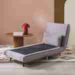 Poltrona de 1 lugar conversível em tecido simple com base de madeira, Guest, Cinza, 191x77x49 cm Photo2 Poltrona de 1 lugar conversível em tecido simple com base de madeira, Guest, Cinza, 191x77x49 cm Photo2