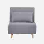 Poltrona de 1 lugar conversível em tecido simple com base de madeira, Guest, Cinza, 191x77x49 cm Photo7 Poltrona de 1 lugar conversível em tecido simple com base de madeira, Guest, Cinza, 191x77x49 cm Photo7