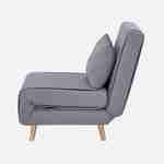 Poltrona de 1 lugar conversível em tecido simple com base de madeira, Guest, Cinza, 191x77x49 cm Photo8 Poltrona de 1 lugar conversível em tecido simple com base de madeira, Guest, Cinza, 191x77x49 cm Photo8