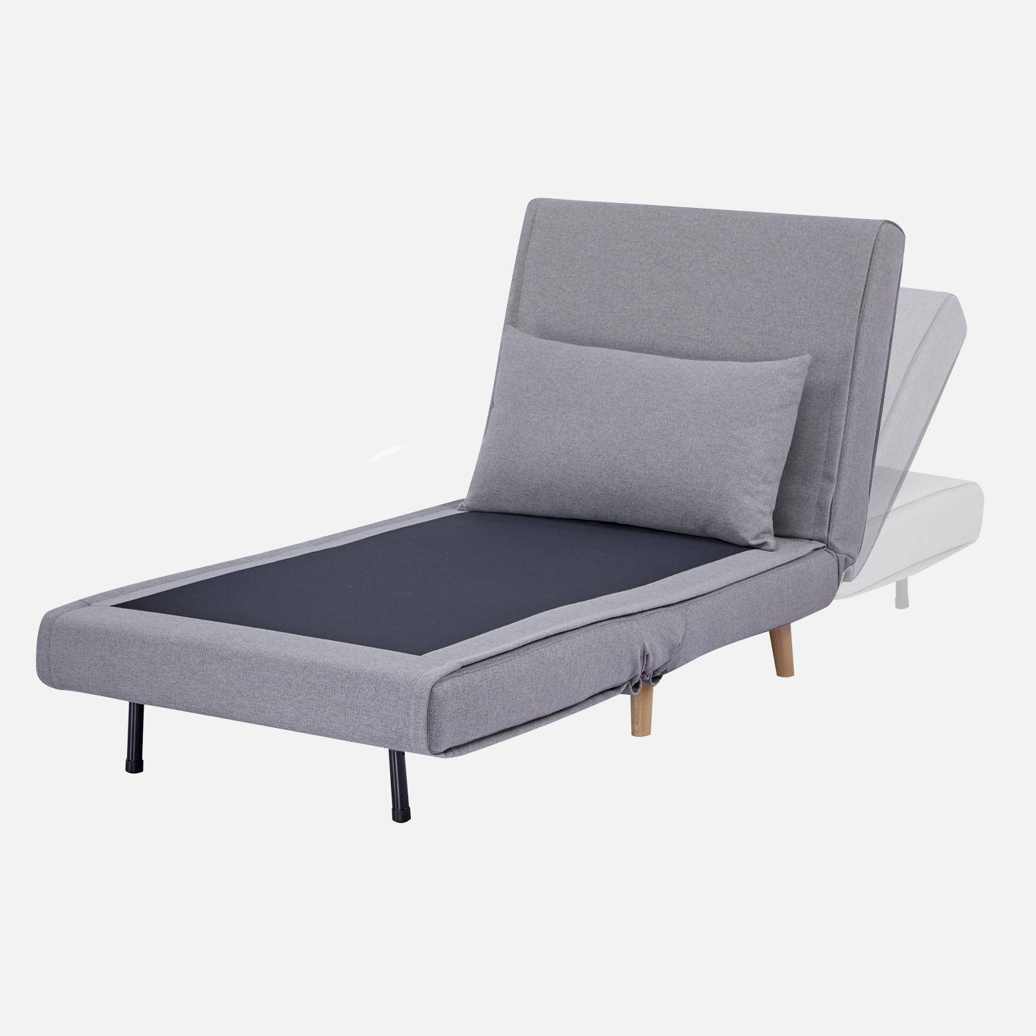 Poltrona letto convertibile tessuto con piedi in legno 1 posto, Guest, 191x77x49 cm,sweeek,Photo5