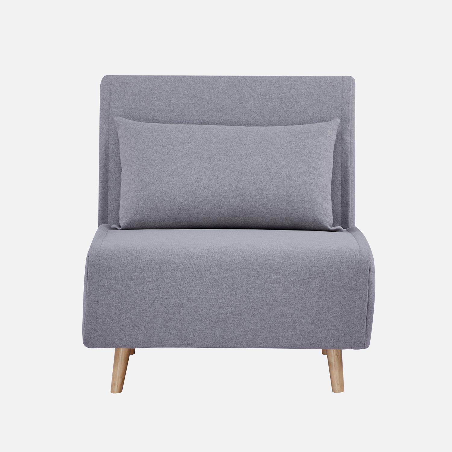 Poltrona letto convertibile tessuto con piedi in legno 1 posto, Guest, 191x77x49 cm,sweeek,Photo2