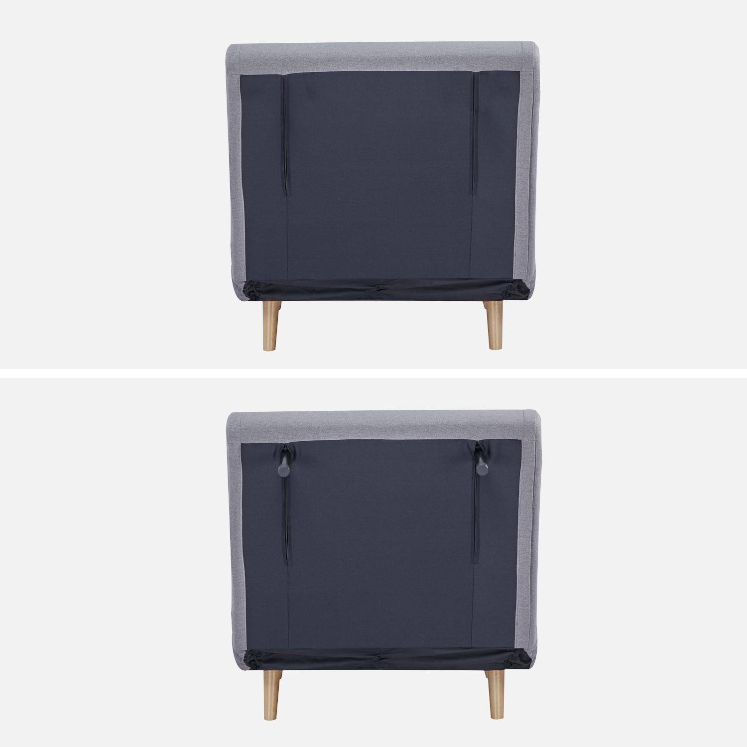 Poltrona letto convertibile tessuto con piedi in legno 1 posto, Guest, 191x77x49 cm Photo6