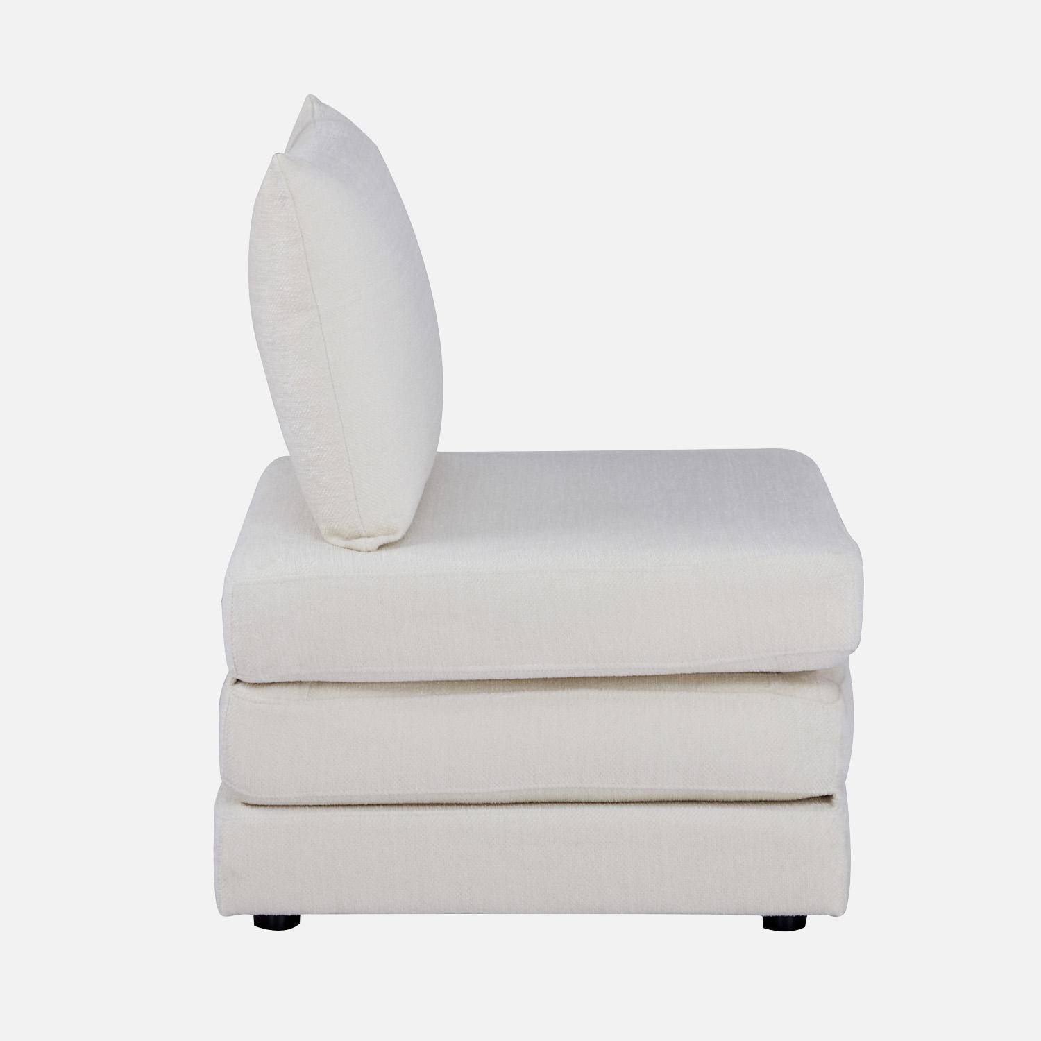 Sillón convertible colchón tejido chenilla 1 plaza, Fold, Blanco roto, 198x81x71 cm Photo3