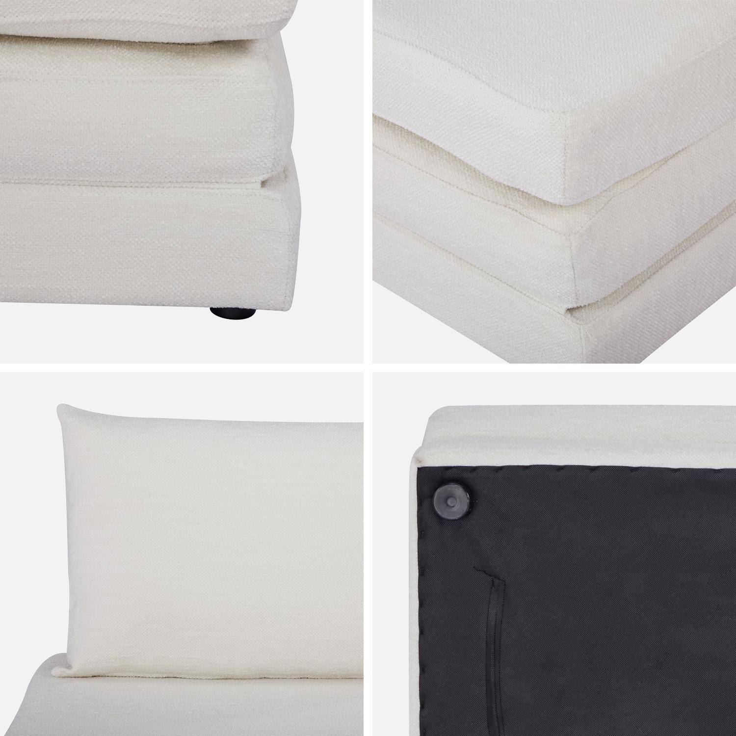 Sillón convertible colchón tejido chenilla 1 plaza, Fold, Blanco roto, 198x81x71 cm Photo5