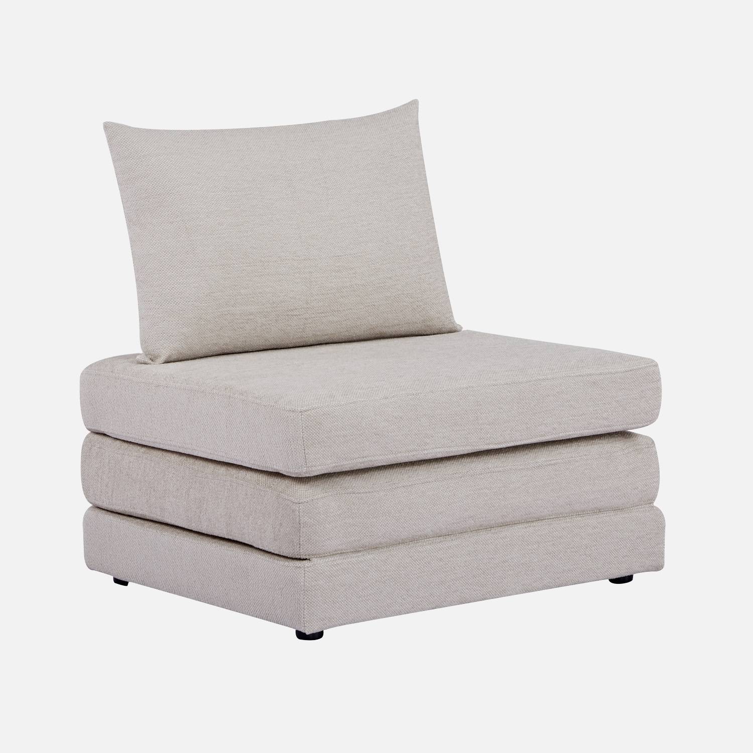 Poltrona letto matrimoniale in tessuto chenille, 1 posto, Beige