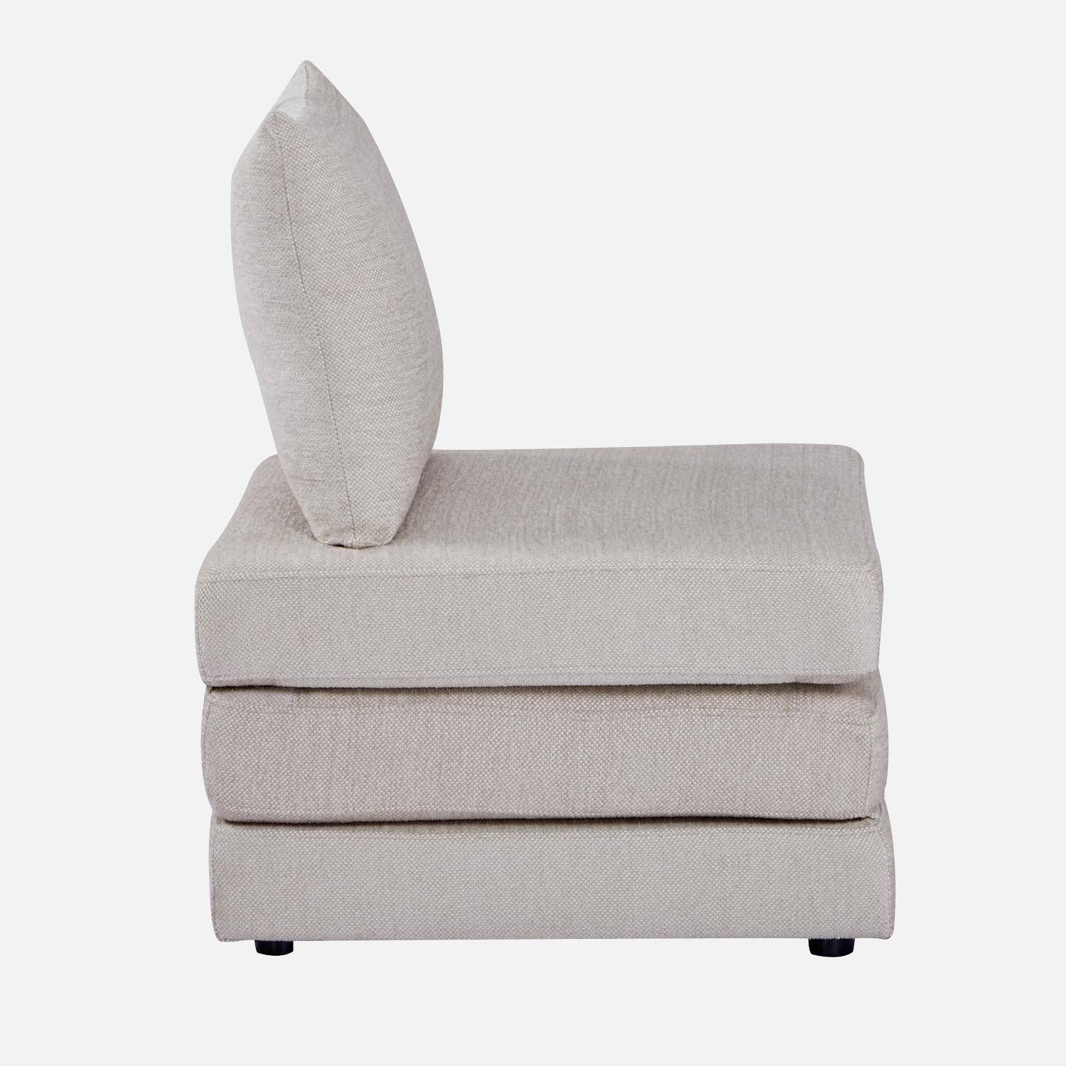 Sillón convertible colchón tejido chenilla 1 plaza, Fold, Beige, 198x81x71 cm Photo3