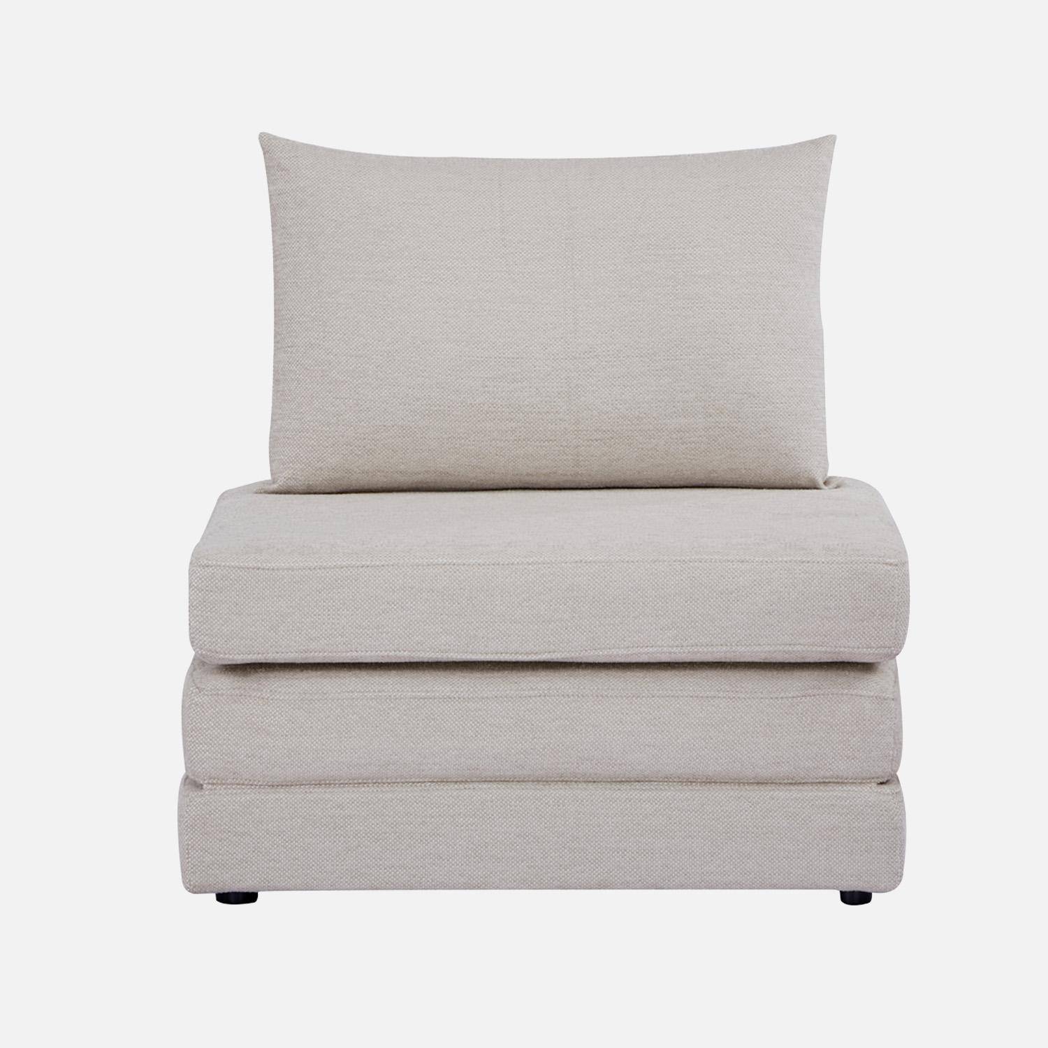 Sillón convertible colchón tejido chenilla 1 plaza, Fold, Beige, 198x81x71 cm Photo2