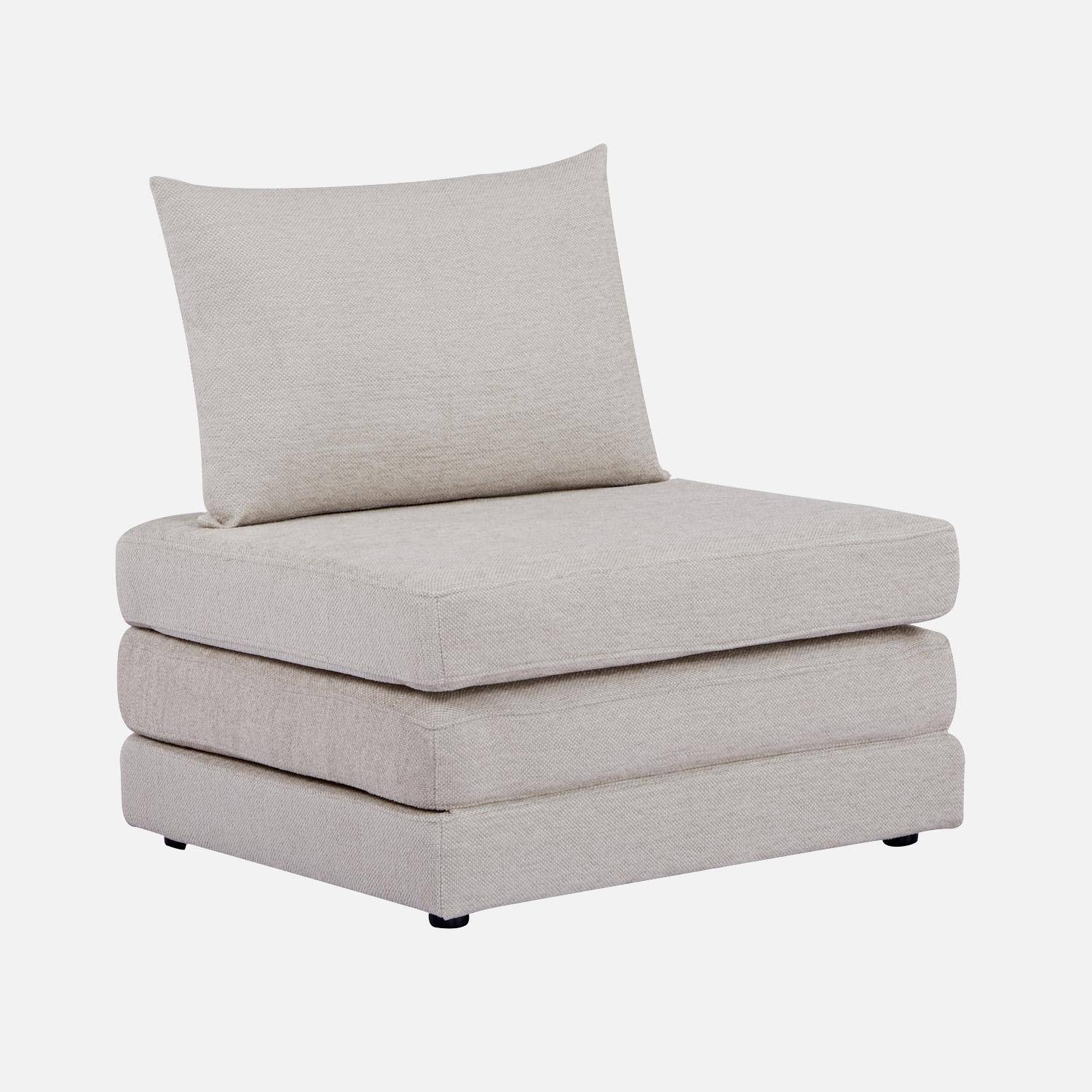 Sillón convertible colchón tejido chenilla 1 plaza, Fold, Beige, 198x81x71 cm Photo1