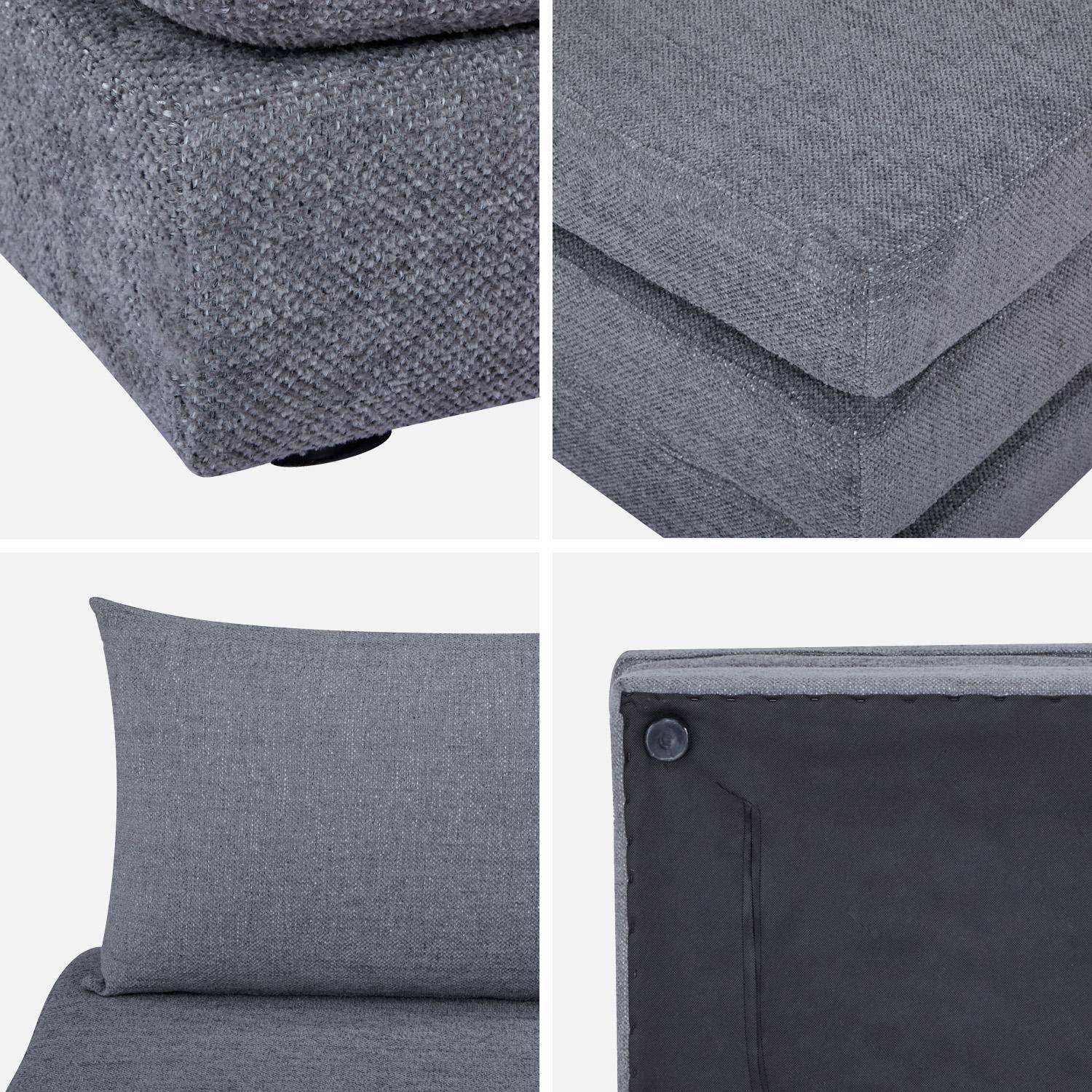 Sillón convertible colchón tejido chenilla 1 plaza, Fold, Gris, 198x81x71 cm,sweeek,Photo5