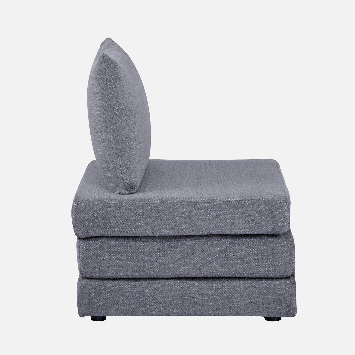 Sillón convertible colchón tejido chenilla 1 plaza, Fold, Gris, 198x81x71 cm Photo3
