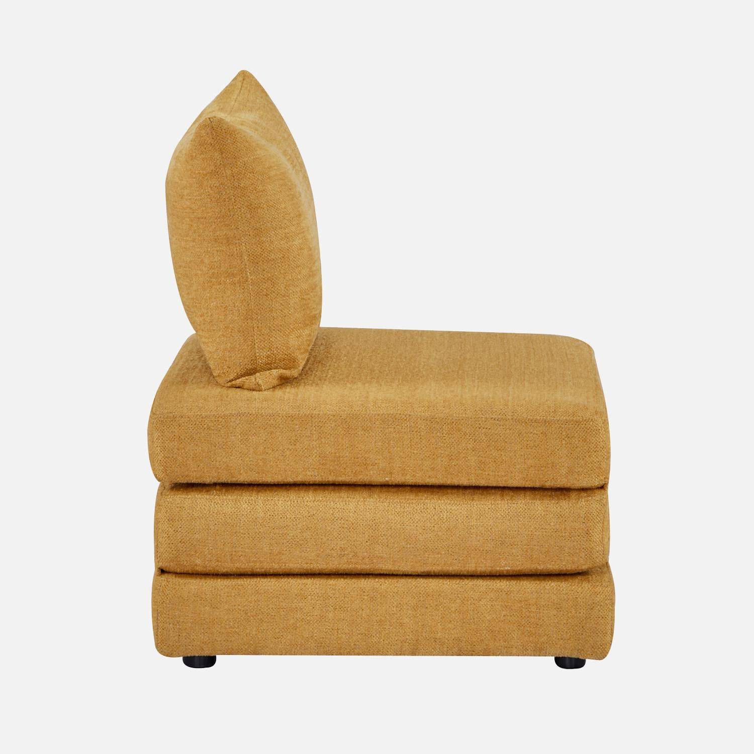 Sillón convertible colchón tejido chenilla 1 plaza, Fold, Mostaza, 198x81x71 cm Photo3
