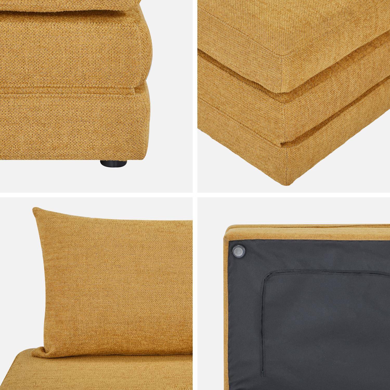 Sillón convertible colchón tejido chenilla 1 plaza, Fold, Mostaza, 198x81x71 cm Photo5