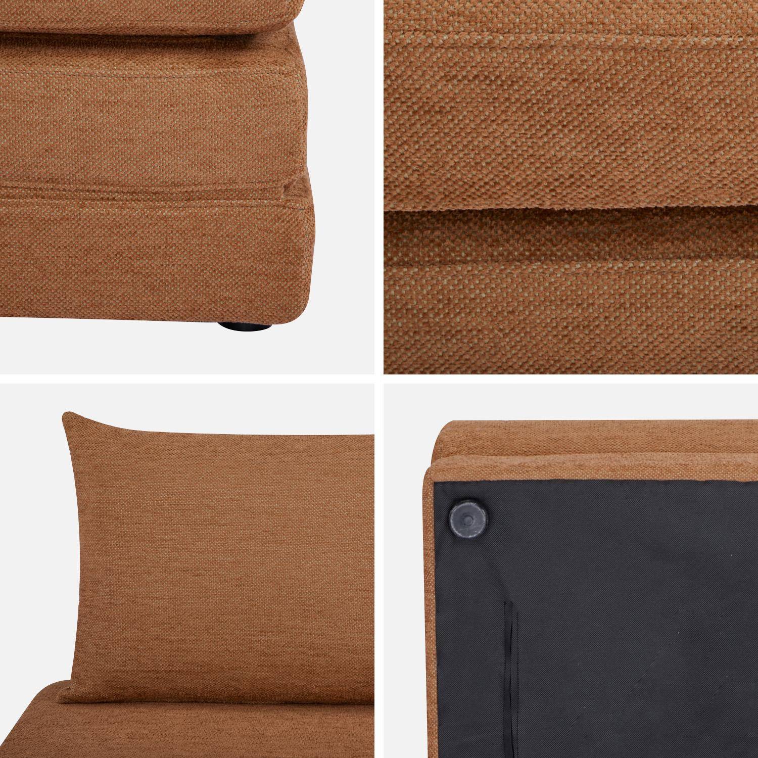 Sillón convertible colchón tejido chenilla 1 plaza, Fold, Camel, 198x81x71 cm Photo4
