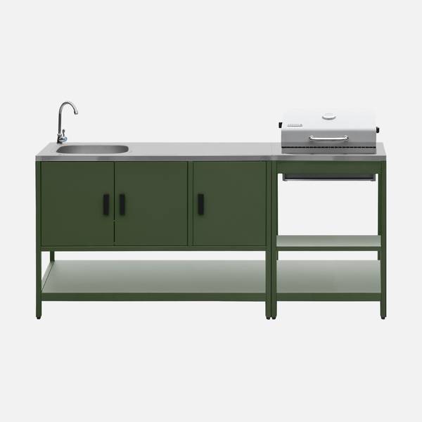Lot Maniques Et Gant De Cuisine Résistants à La Chaleur - Vert Olive - Lavables En Machine