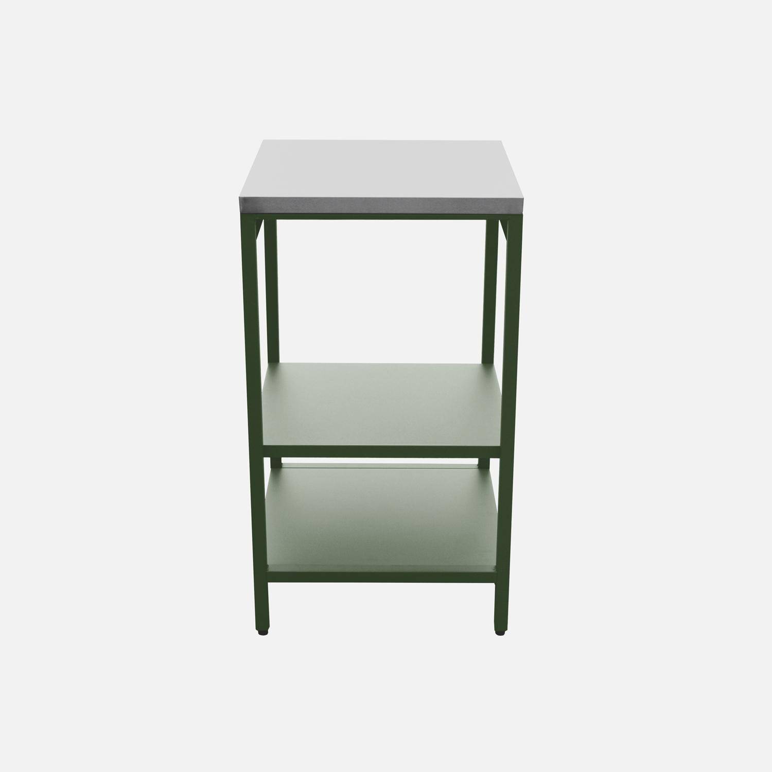 Buitenkeuken 3 modules roestvrij staal met houtskool barbecue groen Naxos Photo9