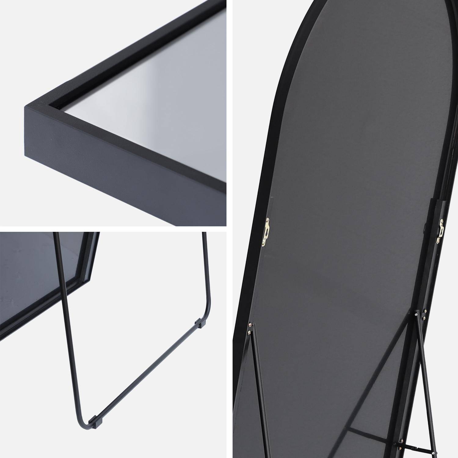 Vrijstaande spiegel van aluminium 80 x 200 x 2,8 cm zwart - Justin,sweeek,Photo3