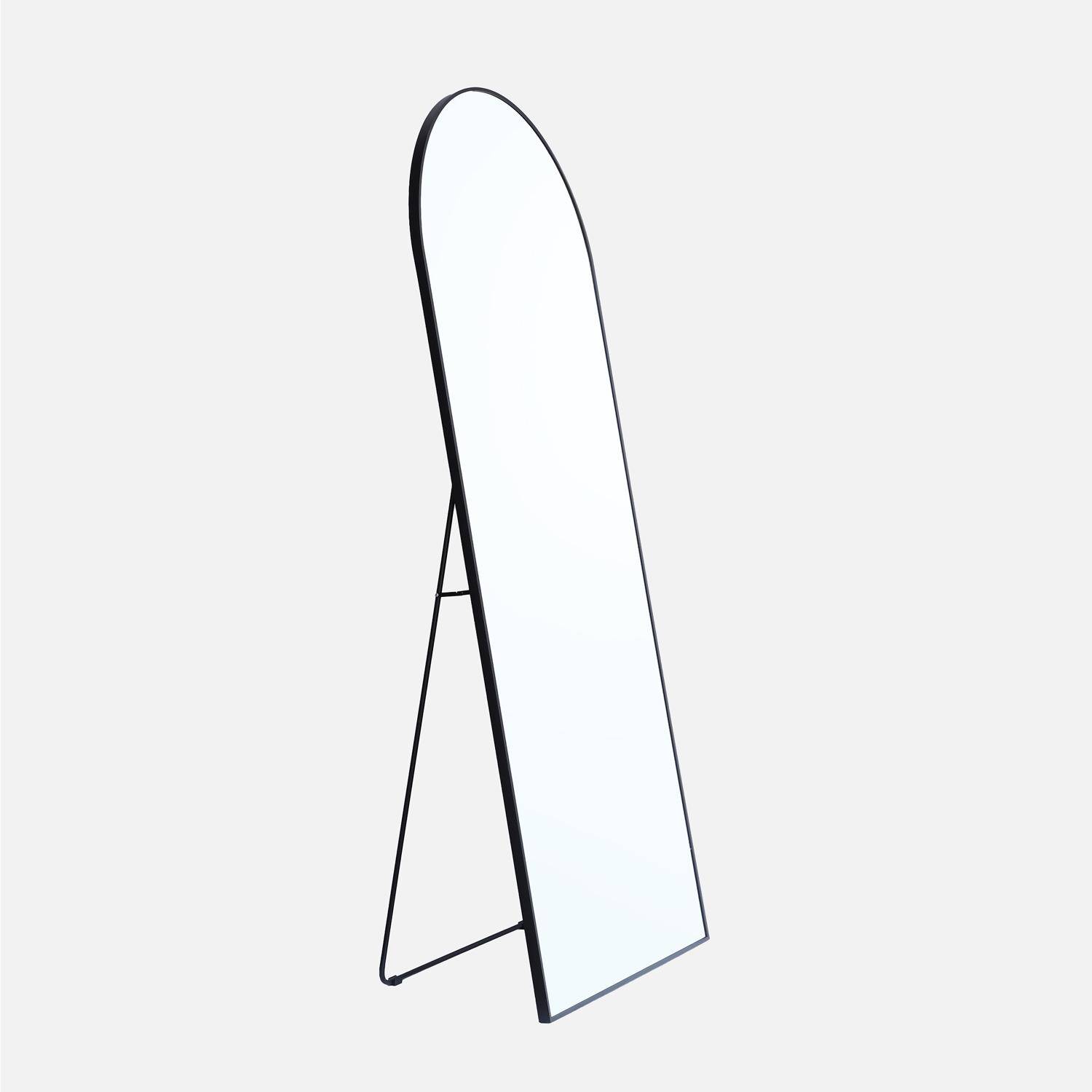 Vrijstaande spiegel van aluminium 80 x 200 x 2,8 cm zwart - Justin,sweeek,Photo2