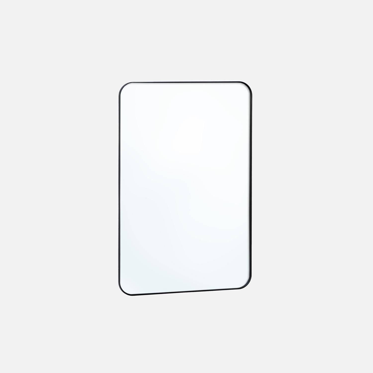 Espejo rectangular de acero, Harold, Negro, 60x1.8x90 cm,sweeek,Photo1