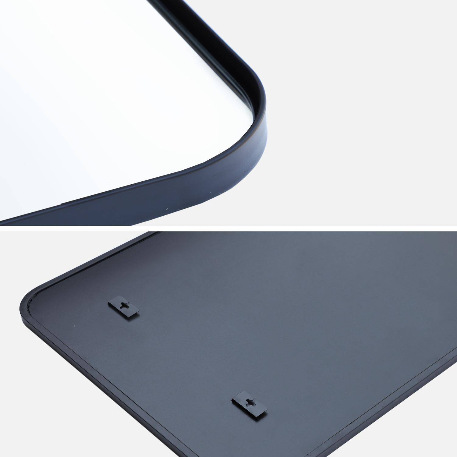 Miroir rectangulaire acier noir 34 x 119 x 1,8 cm - Harold Photo4