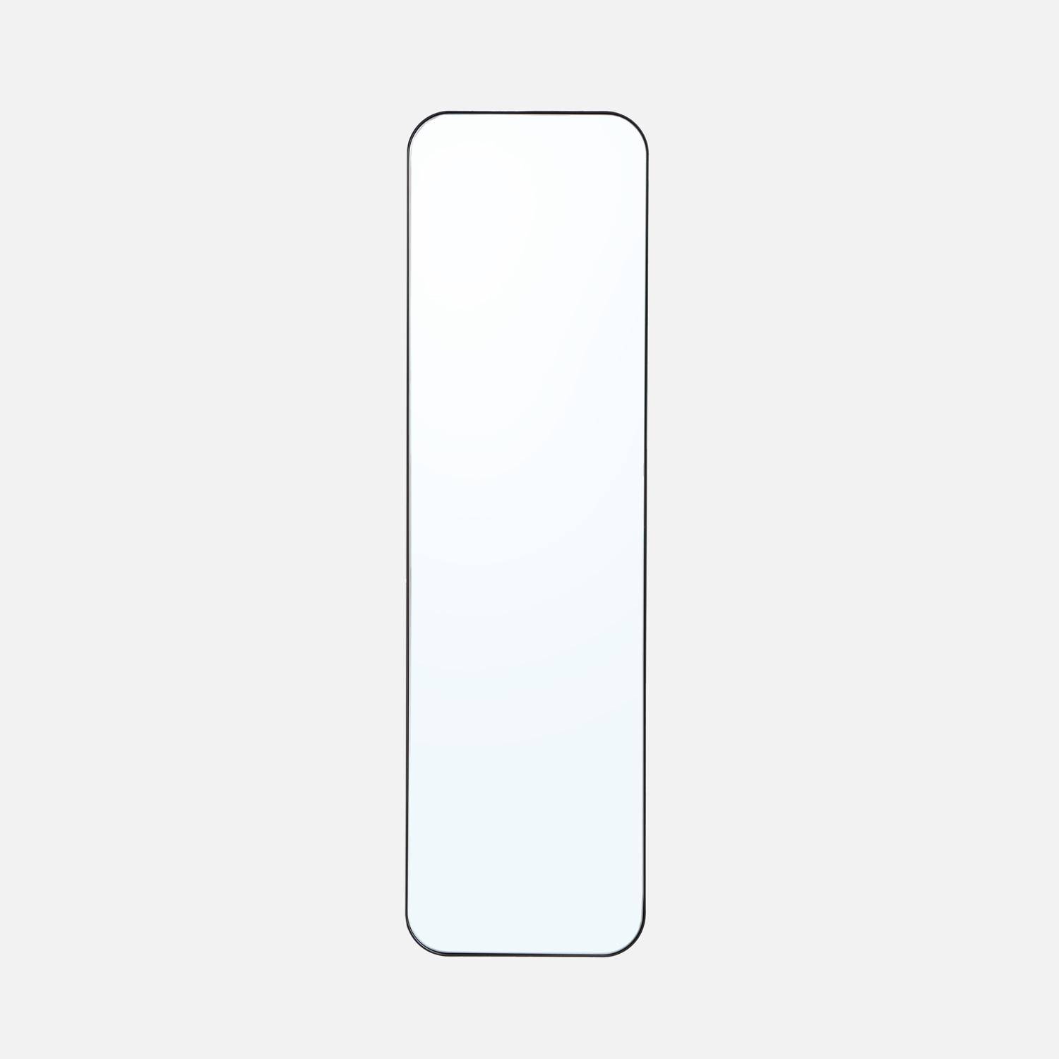 Miroir rectangulaire acier noir 34 x 119 x 1,8 cm - Harold Photo2