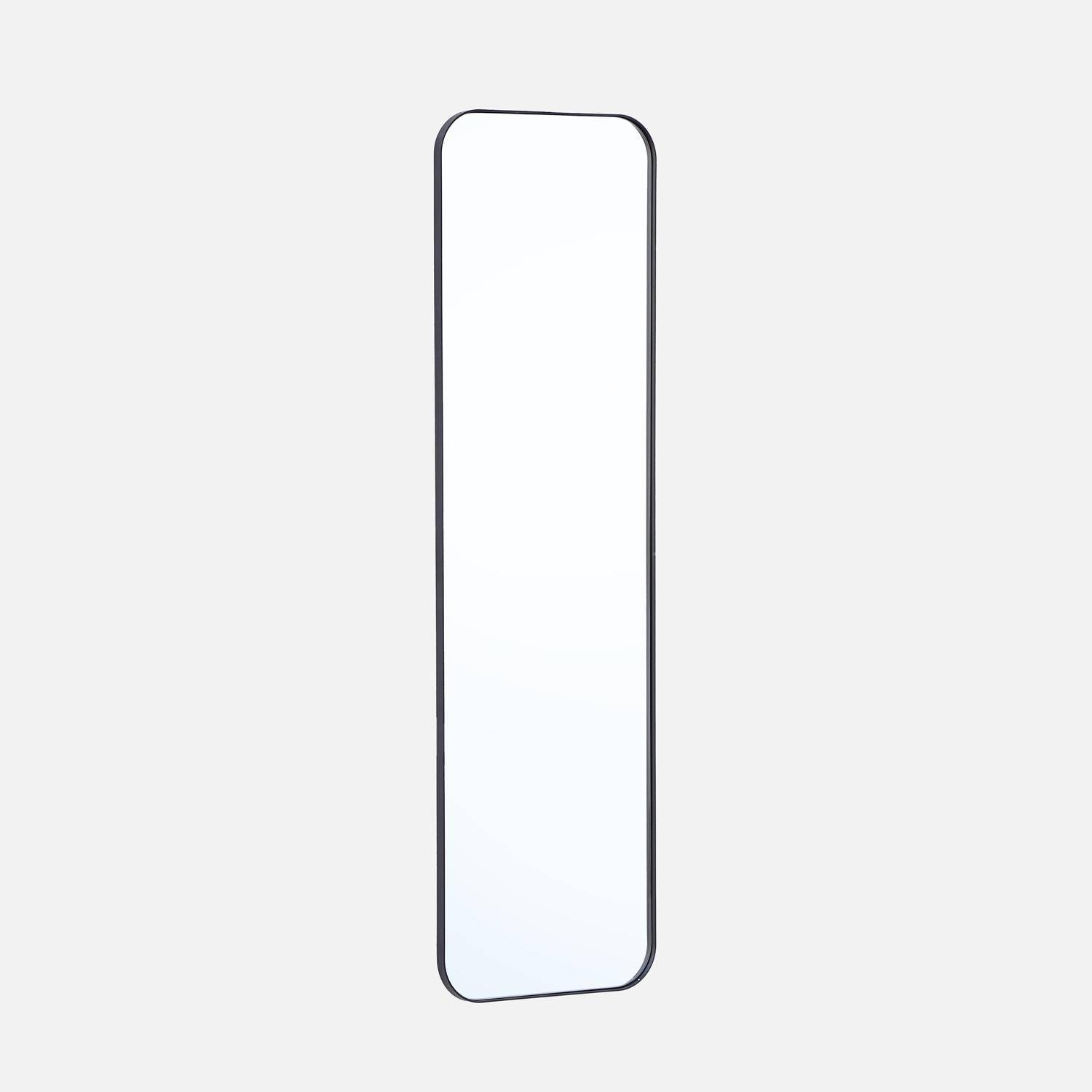 Miroir rectangulaire acier noir 34 x 119 x 1,8 cm - Harold Photo1