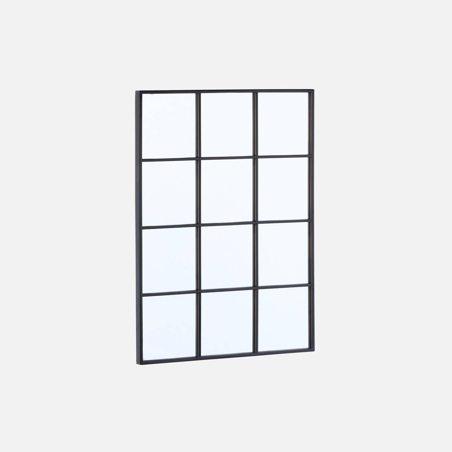 Espejo rectangular industrial de acero, Terry, Negro, 60x2.5x80 cm,sweeek,Photo1