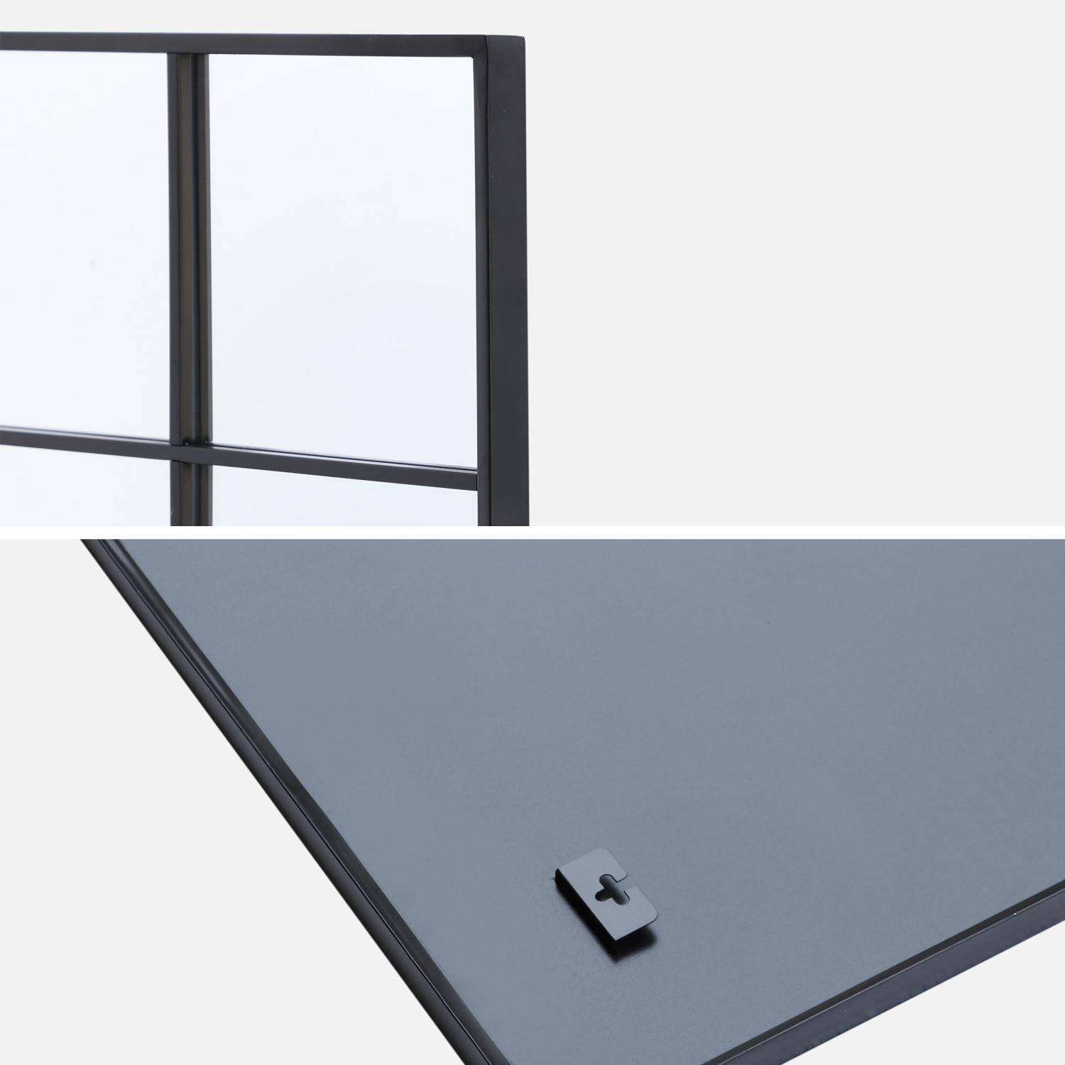 Espejo rectangular industrial de acero, Terry, Negro, 60x2.5x80 cm Photo4