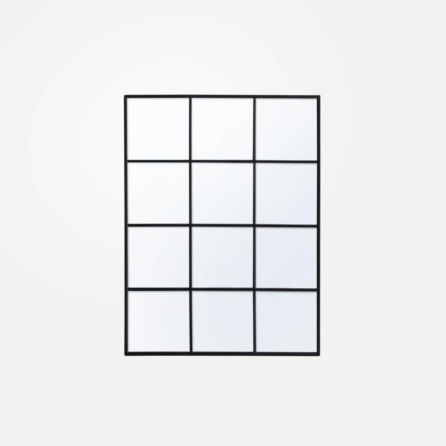 Espejo rectangular industrial de acero, Terry, Negro, 60x2.5x80 cm,sweeek,Photo2