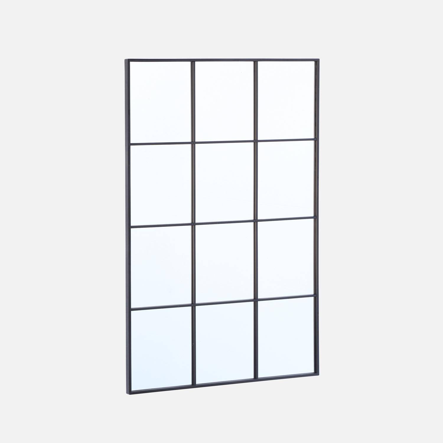 Miroir rectangulaire industriel acier noir - 80 x 120 x 2,5 cm - Terry,sweeek,Photo2