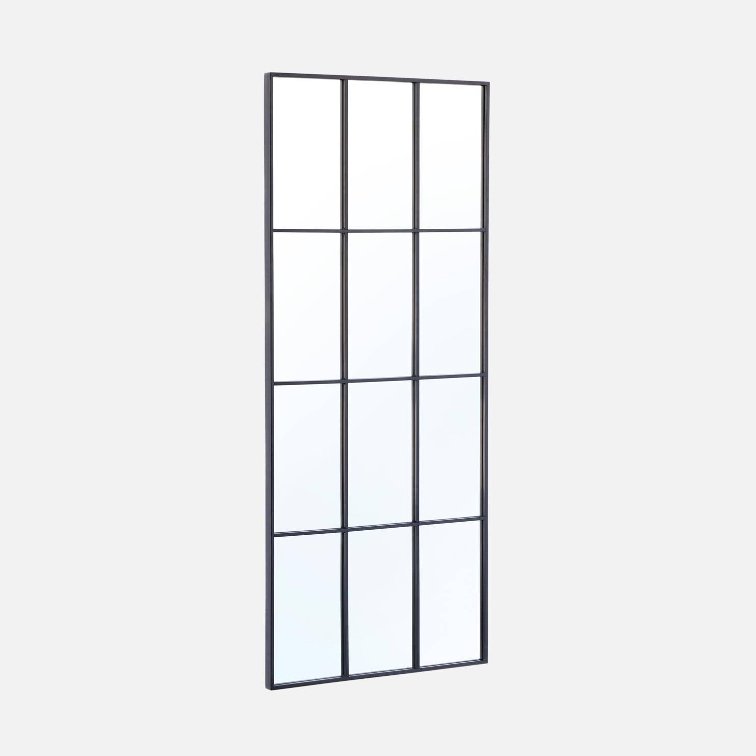 Espejo rectangular industrial de acero, Terry, Negro, 60x2.5x140 cm,sweeek,Photo1