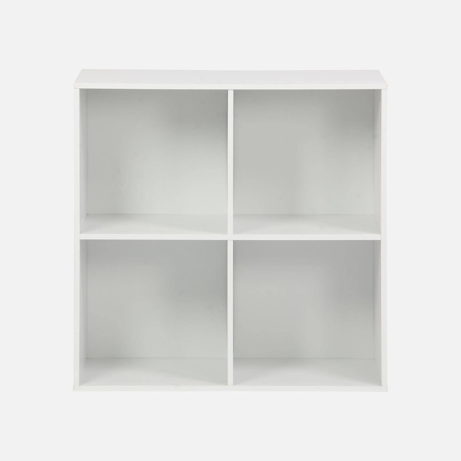 Biblioteca, módulo de armazenamento de 4 compartimentos, Kompo, Branco, 70x35x70 cm Photo2