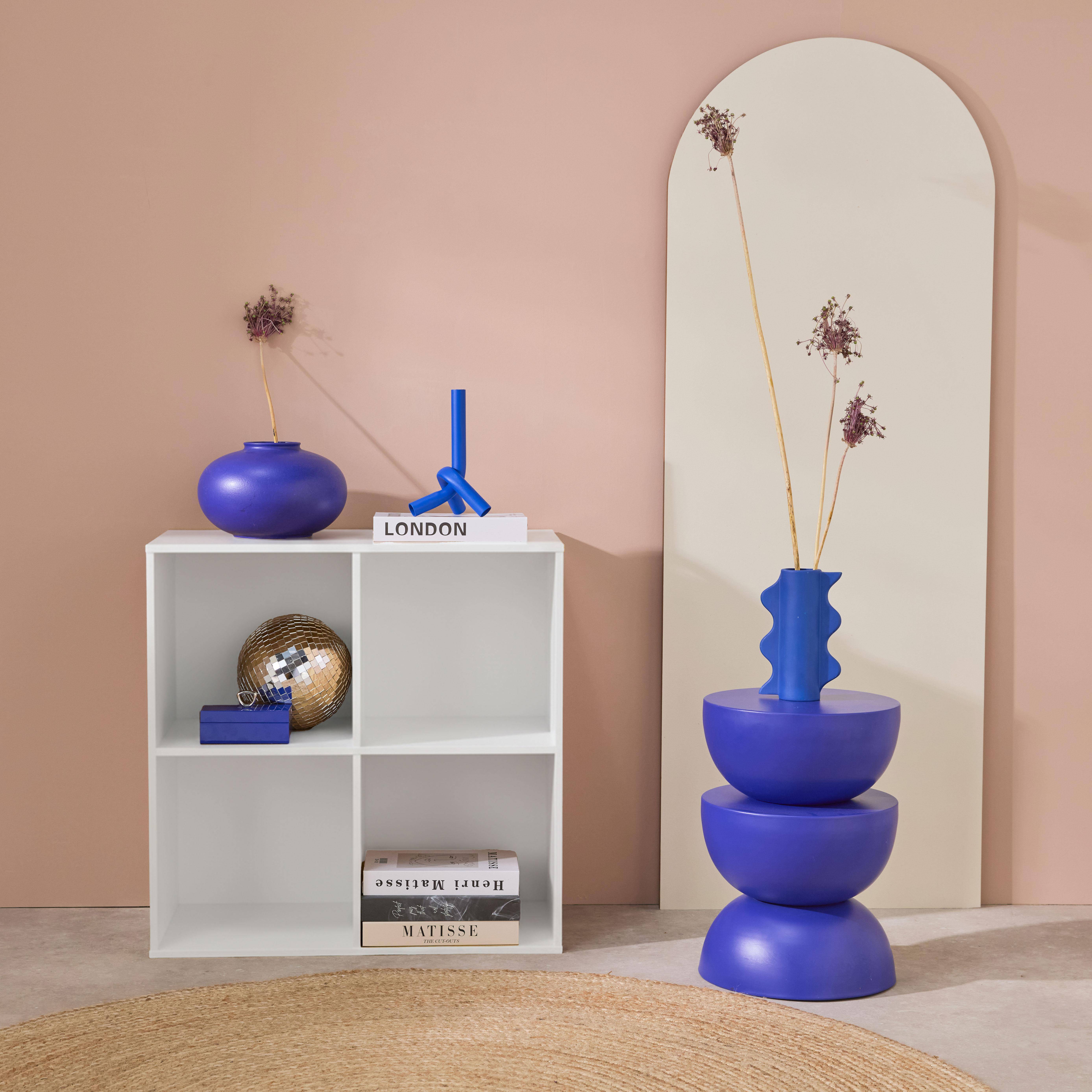 Etagère, bibliothèque, module de rangement décor bois blanc 4 compartiments L 70 x P 35 x H 70cm - Kompo,sweeek,Photo1