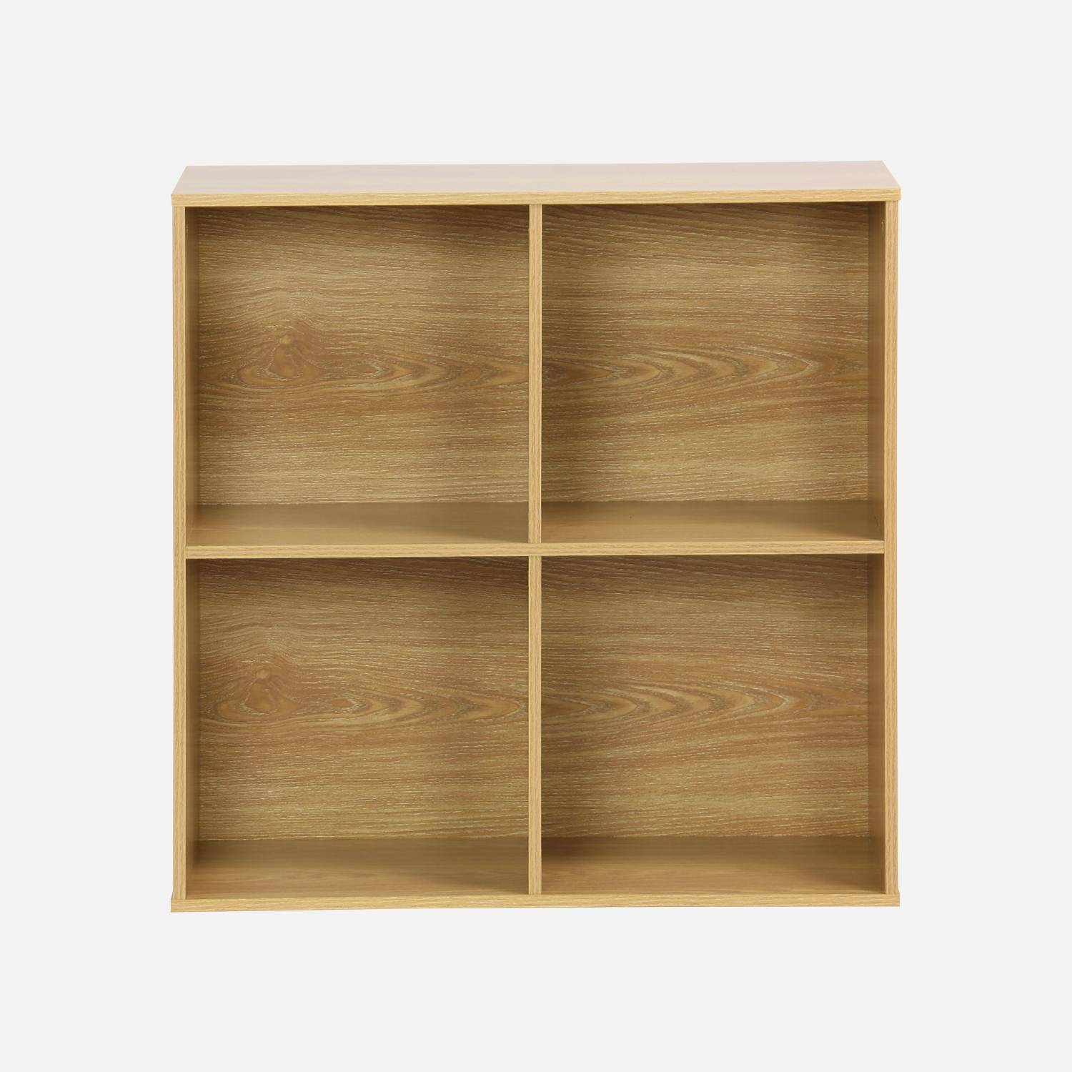 Estantería, biblioteca, módulo de almacenamiento, 4 compartimentos, Kompo, Roble, 70x35x70 cm Photo2