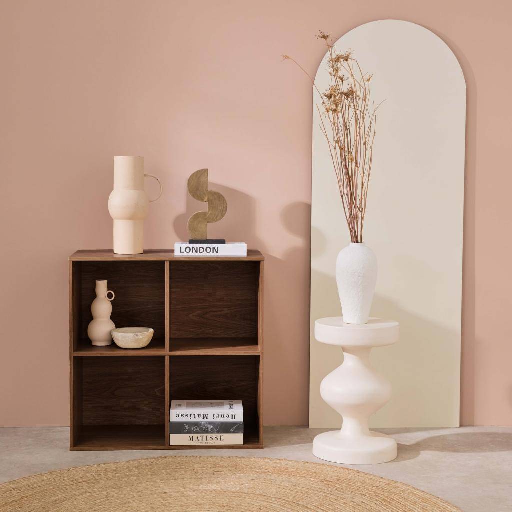 Scaffale, biblioteca, modulo di stoccaggio decorativo in legno 4 scomparti, Kompo, Marrone, 70x35x70 cm,sweeek,Photo2