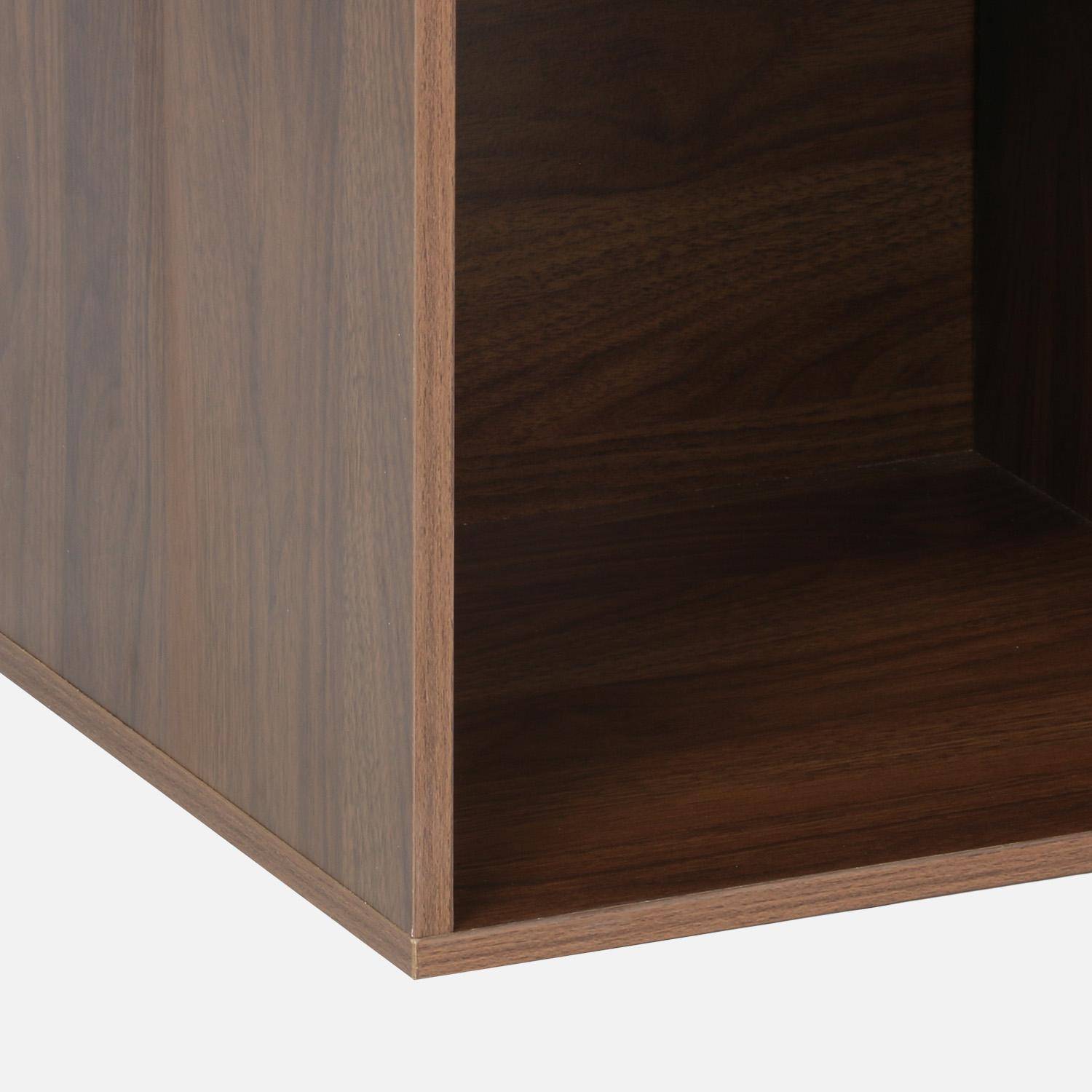 Estantería, biblioteca, módulo de almacenamiento, 4 compartimentos, Kompo, Madera de nogal, 70x35x70 cm Photo4