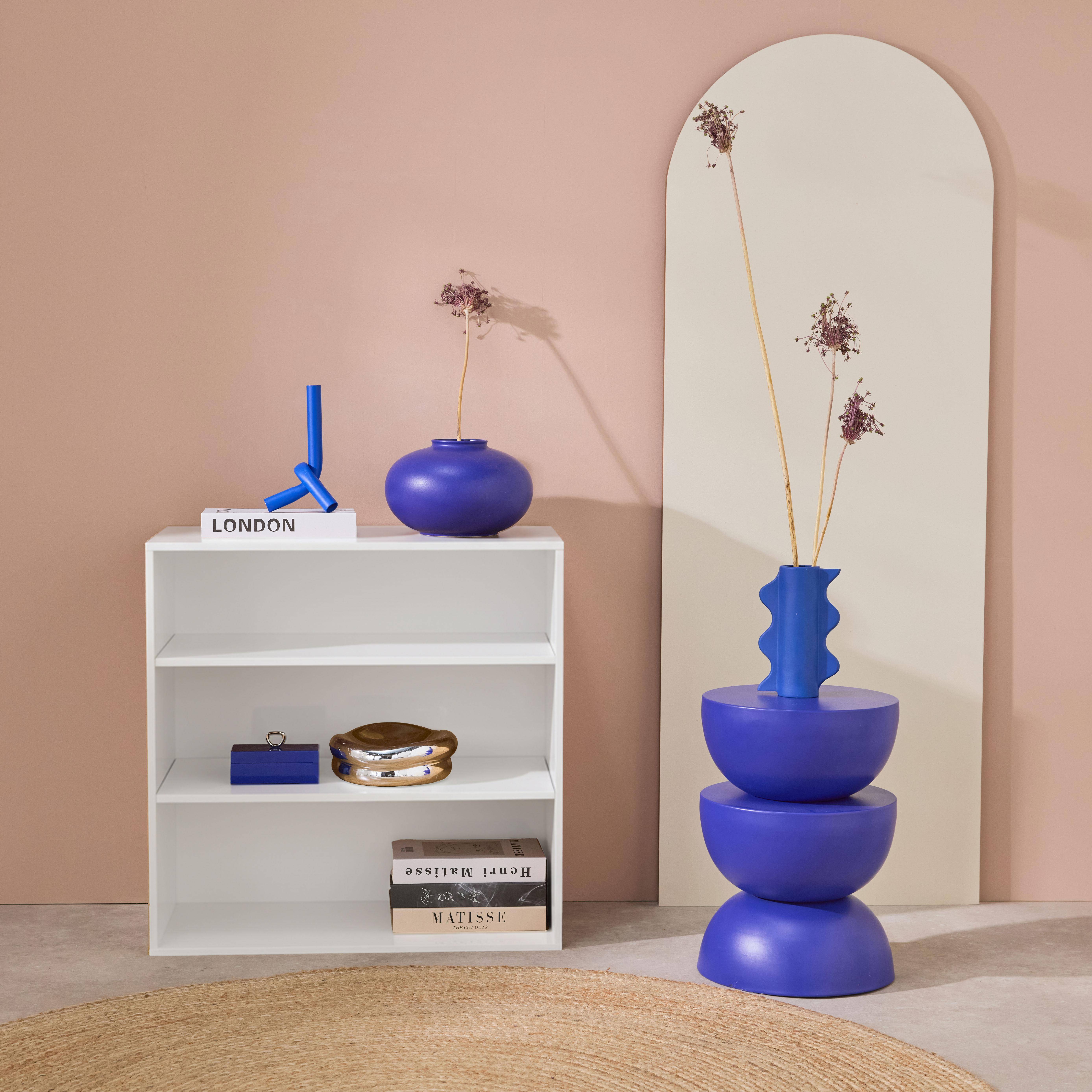 Etagère, bibliothèque, module de rangement décor bois blanc 2 étagères L 70 x P 35 x H 70cm - Kompo Photo1
