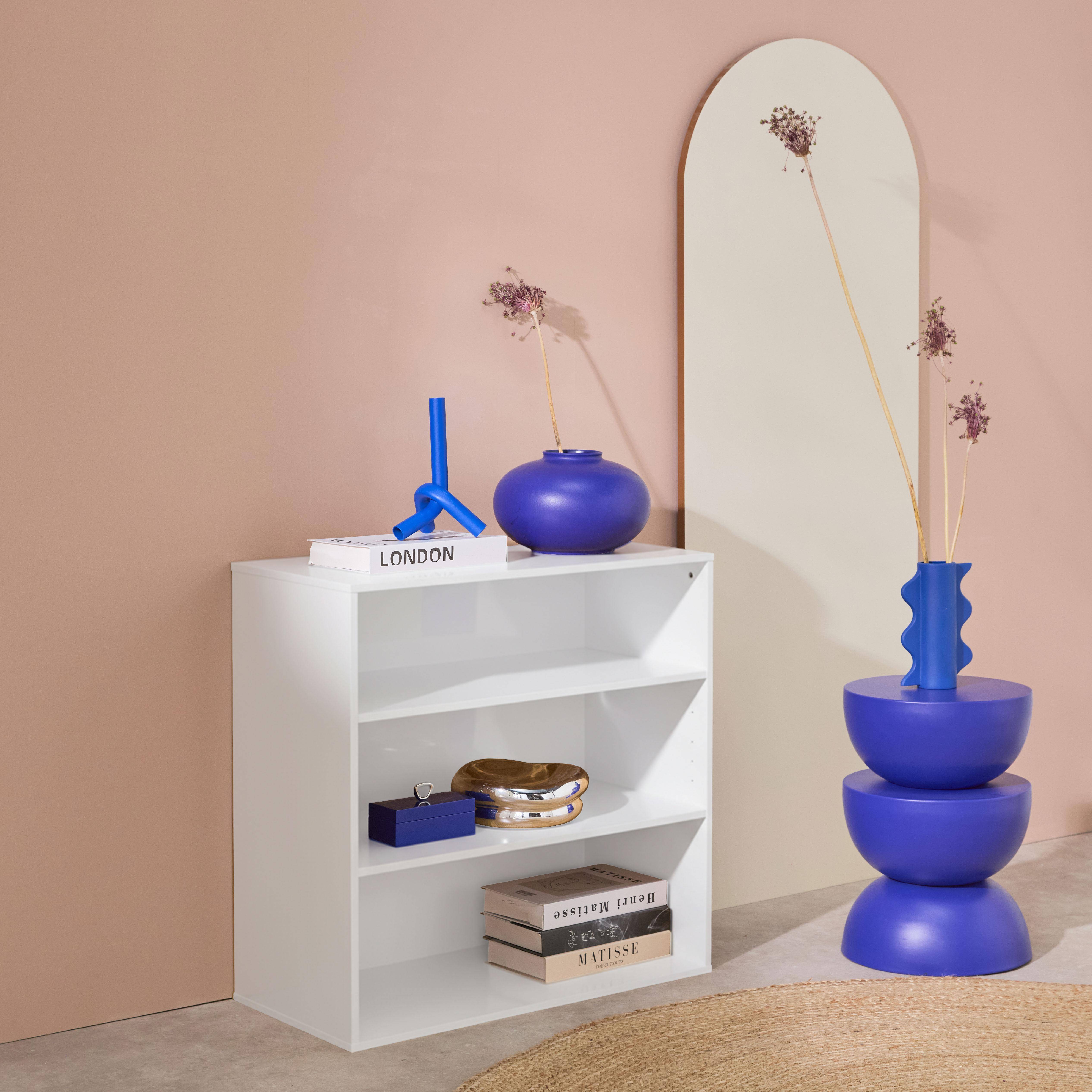 Etagère, bibliothèque, module de rangement décor bois blanc 2 étagères L 70 x P 35 x H 70cm - Kompo Photo2