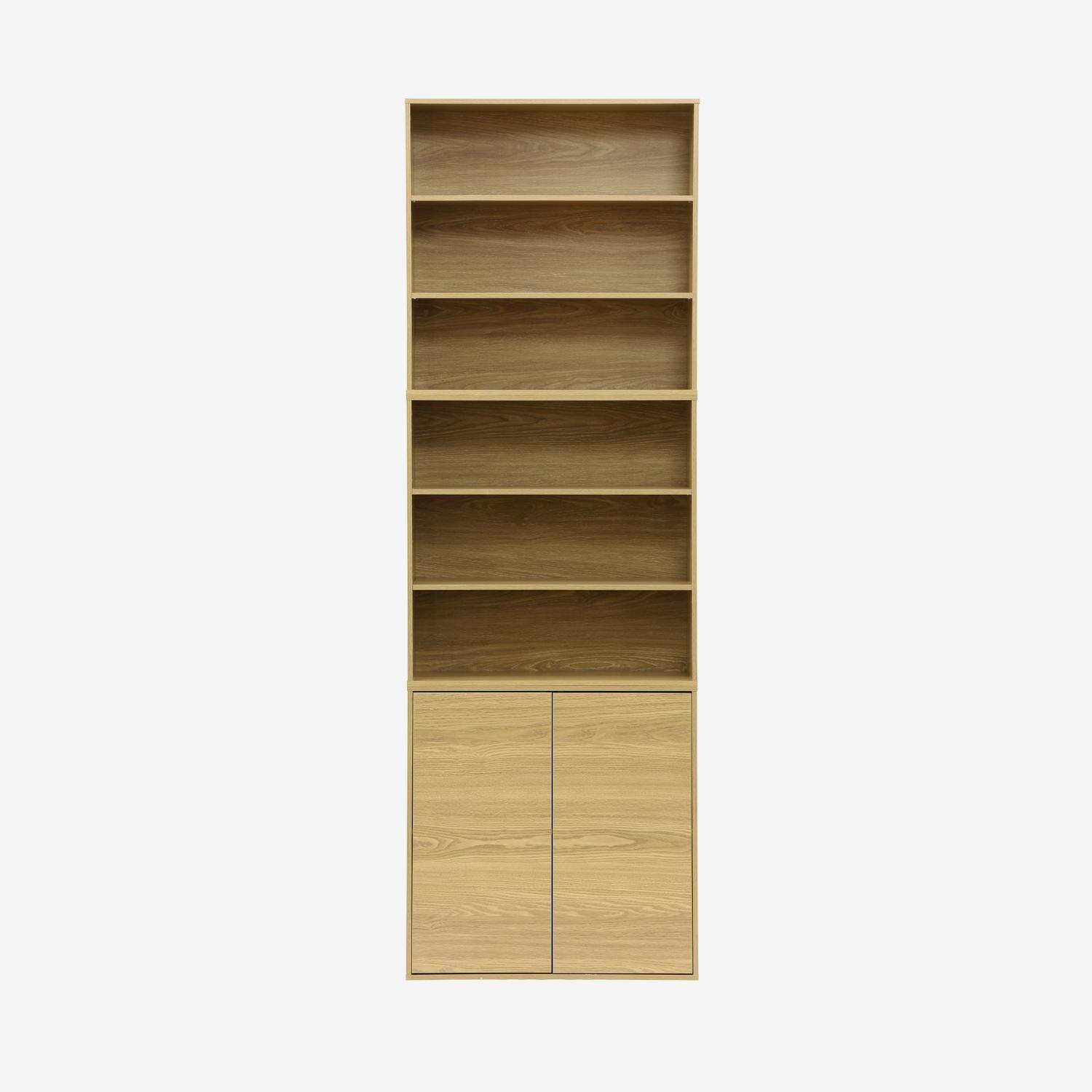 Estante, biblioteca, módulo de armazenamento de 3 prateleiras, Kompo, Carvalho, 70x35x70 cm Photo6