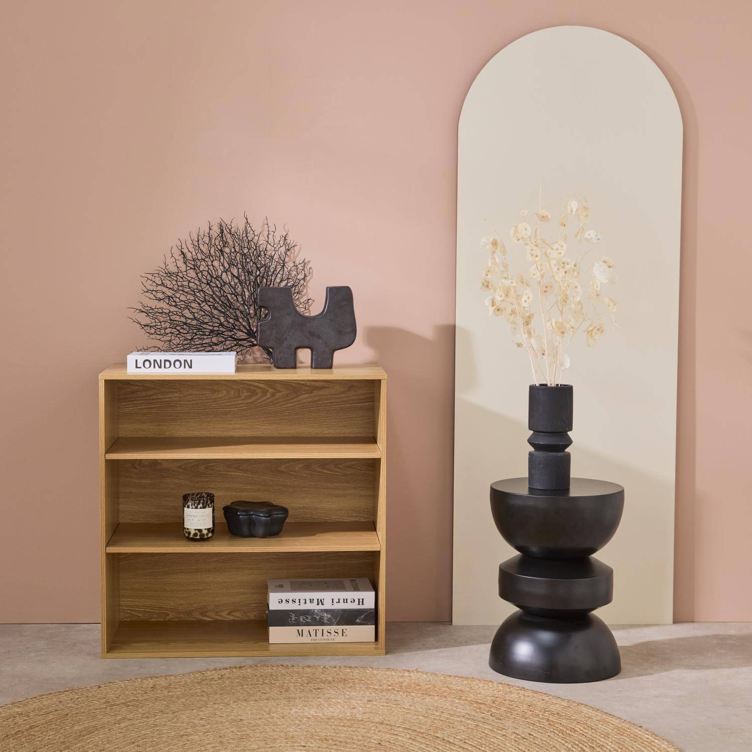 Estante, biblioteca, módulo de armazenamento de 3 prateleiras, Kompo, Carvalho, 70x35x70 cm,sweeek,Photo1