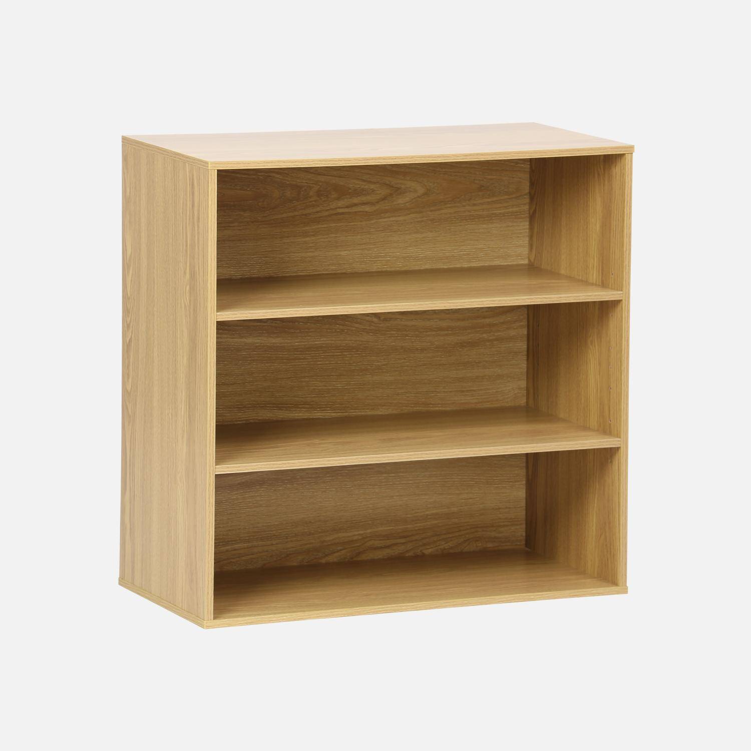 Estantería, biblioteca, módulo de almacenamiento, 3 estantes, Kompo, Roble, 70x35x70 cm Photo1