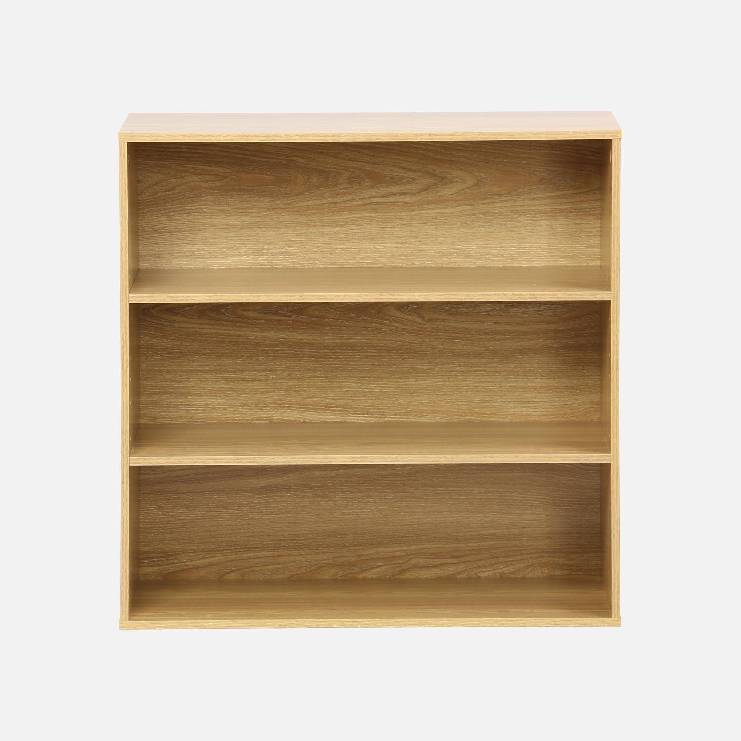 Estantería, biblioteca, módulo de almacenamiento, 3 estantes, Kompo, Roble, 70x35x70 cm Photo2